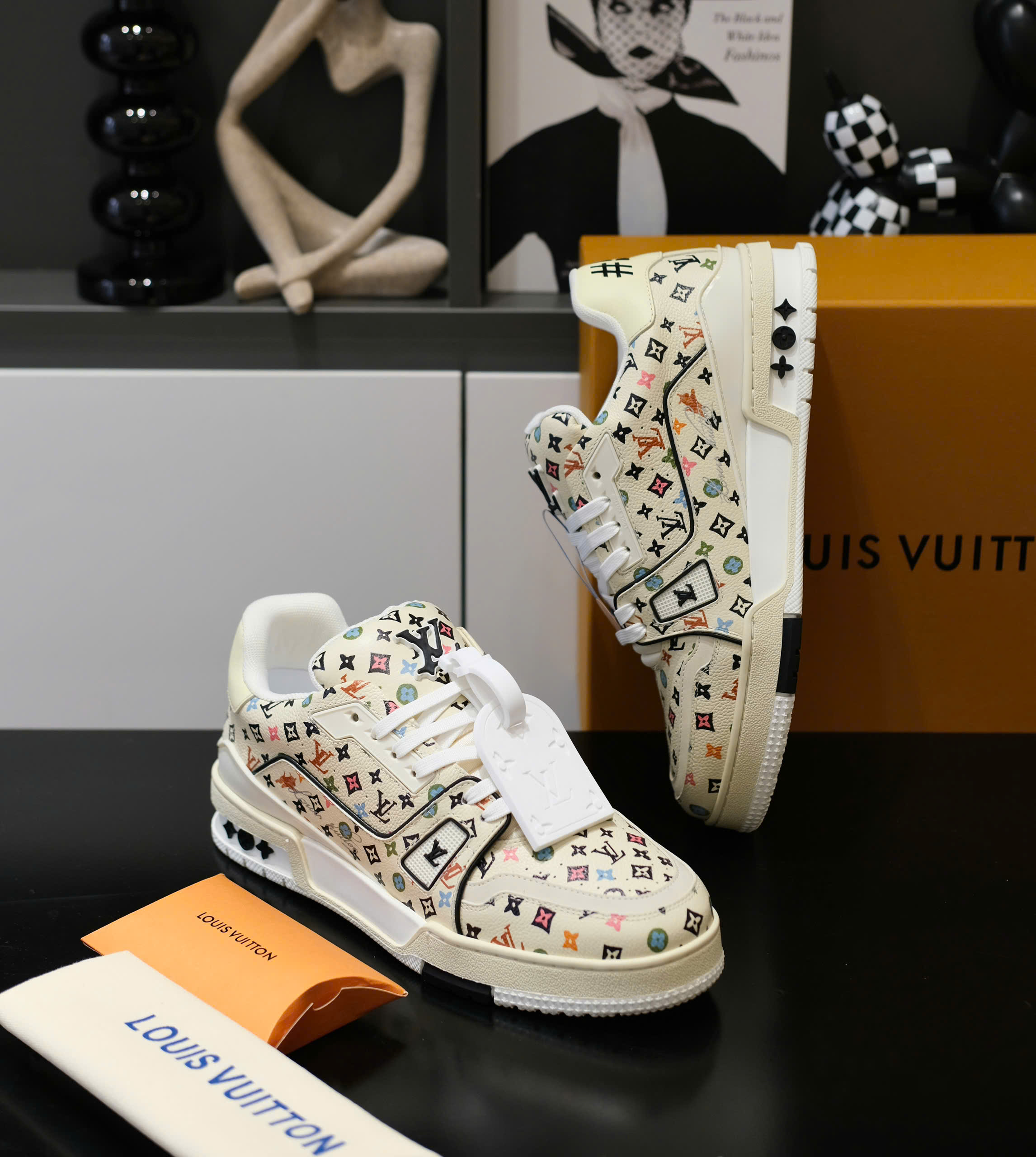 Giày sneaker Louis Vuitton LV 54 Be họa tiết hoa vân màu sắc full Like Auth Fullbox Phụ Kiện DDT