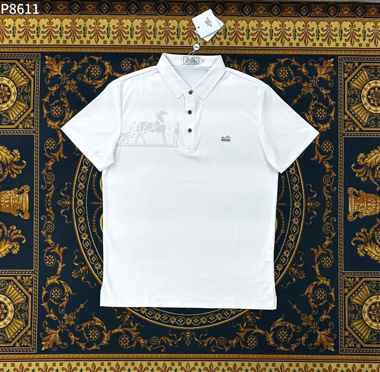 Áo polo Hermes HM logo ngựa ngực Like Auth 1-1 on web LK