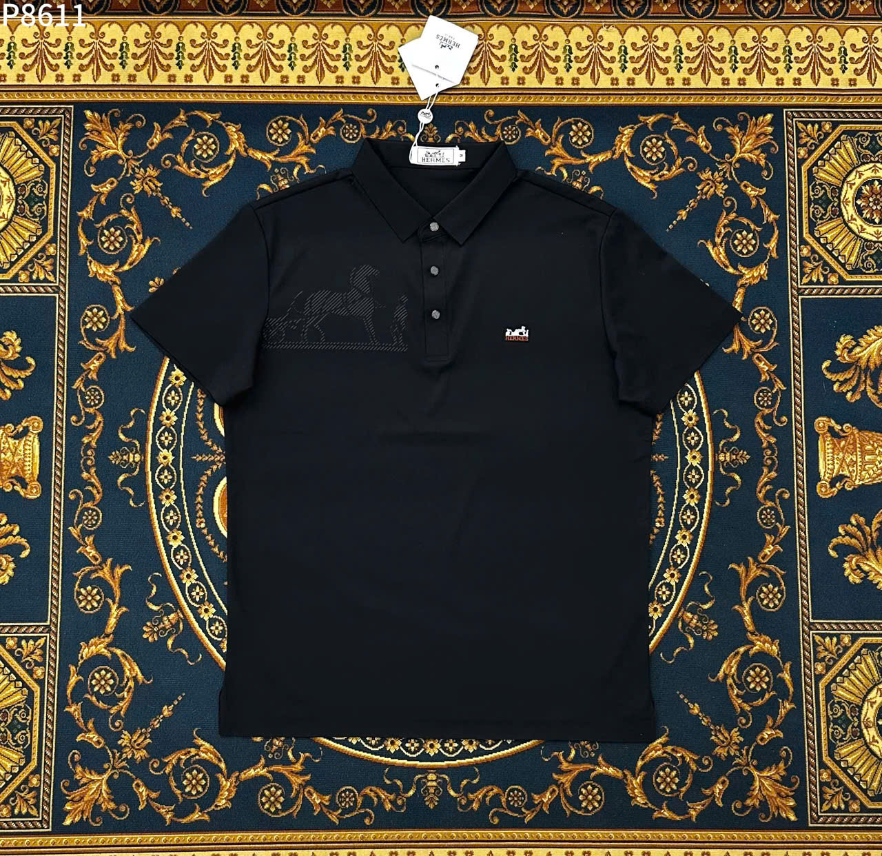 Áo polo Hermes HM logo ngựa ngực Like Auth 1-1 on web LK