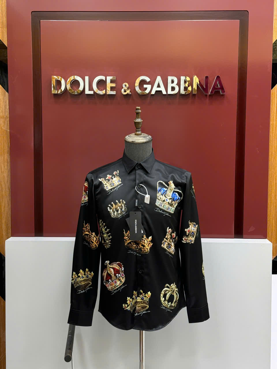 Áo sơ mi dài tay Dolce Gabbana DG họa tiết vương miện các mẫu Like Auth on web LK