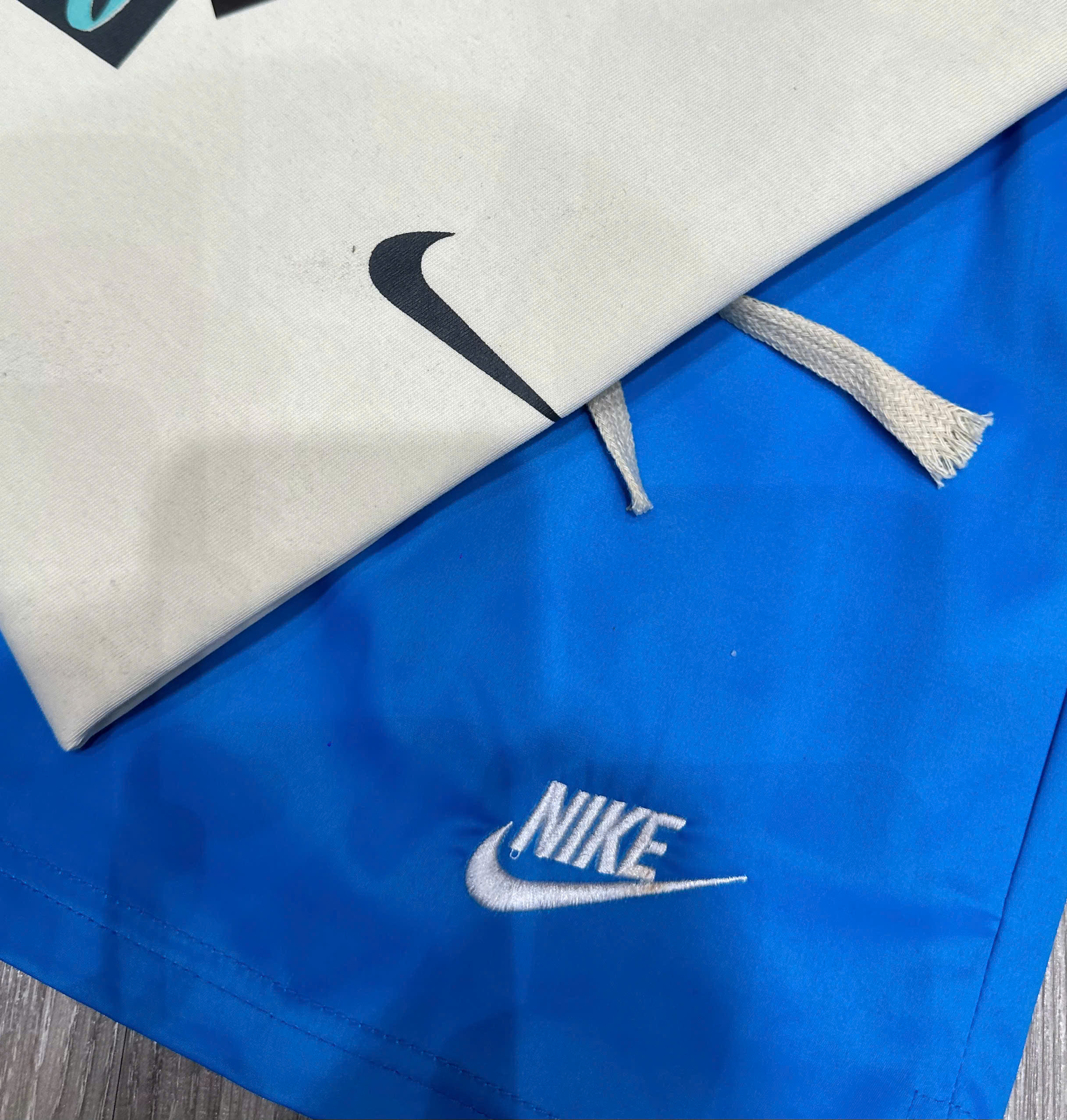 Bộ, Set hè Nike NK họa tiết chữ Xanh dương phối Đen Like Auth on web NV