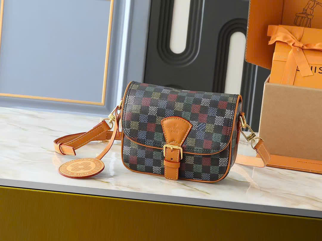 Túi đeo chéo Louis Vuitton LV Nâu họa tiết caro màu size 20x17x7cm Like Auth on web fullbox bill thẻ PLD