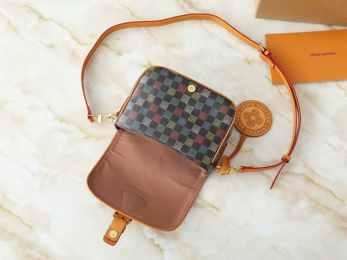 Túi đeo chéo Louis Vuitton LV Nâu họa tiết caro màu size 20x17x7cm Like Auth on web fullbox bill thẻ PLD