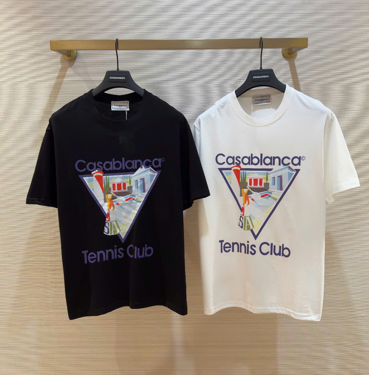 Áo phông T-shirt Casablanca họa tiết tam giác ngực Like Auth on web DDT