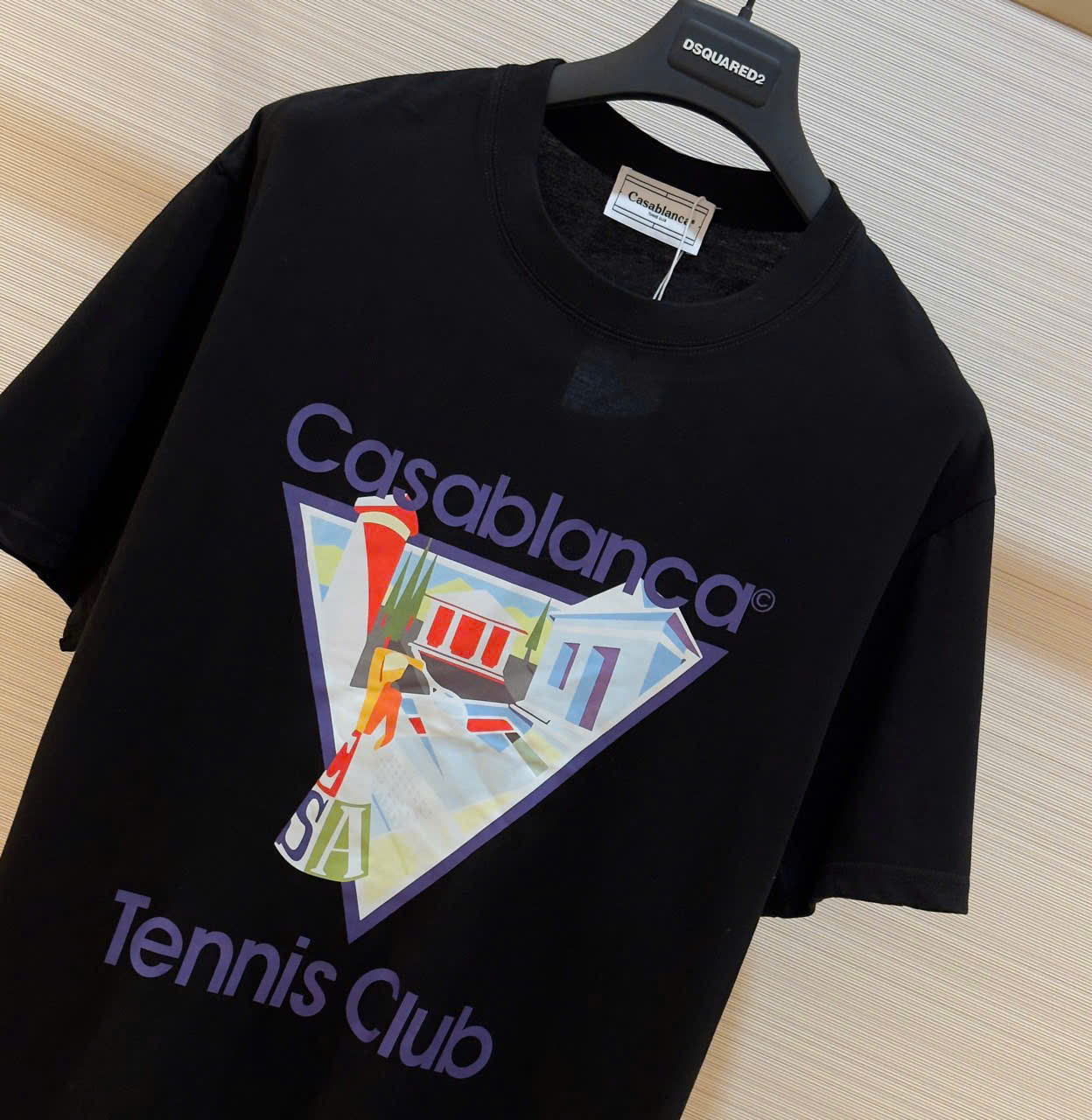 Áo phông T-shirt Casablanca họa tiết tam giác ngực Like Auth on web DDT