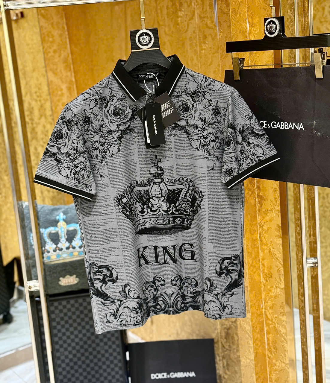 Áo polo Dolce Gabbana DG họa tiết vương miện King Like Auth 1-1 on web CD