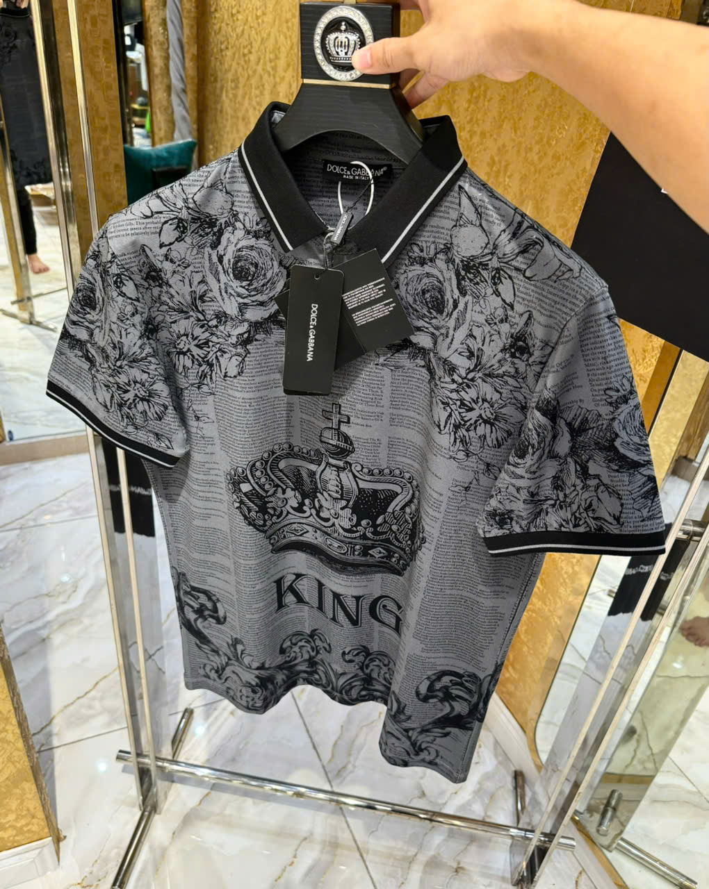 Áo polo Dolce Gabbana DG họa tiết vương miện King Like Auth 1-1 on web CD