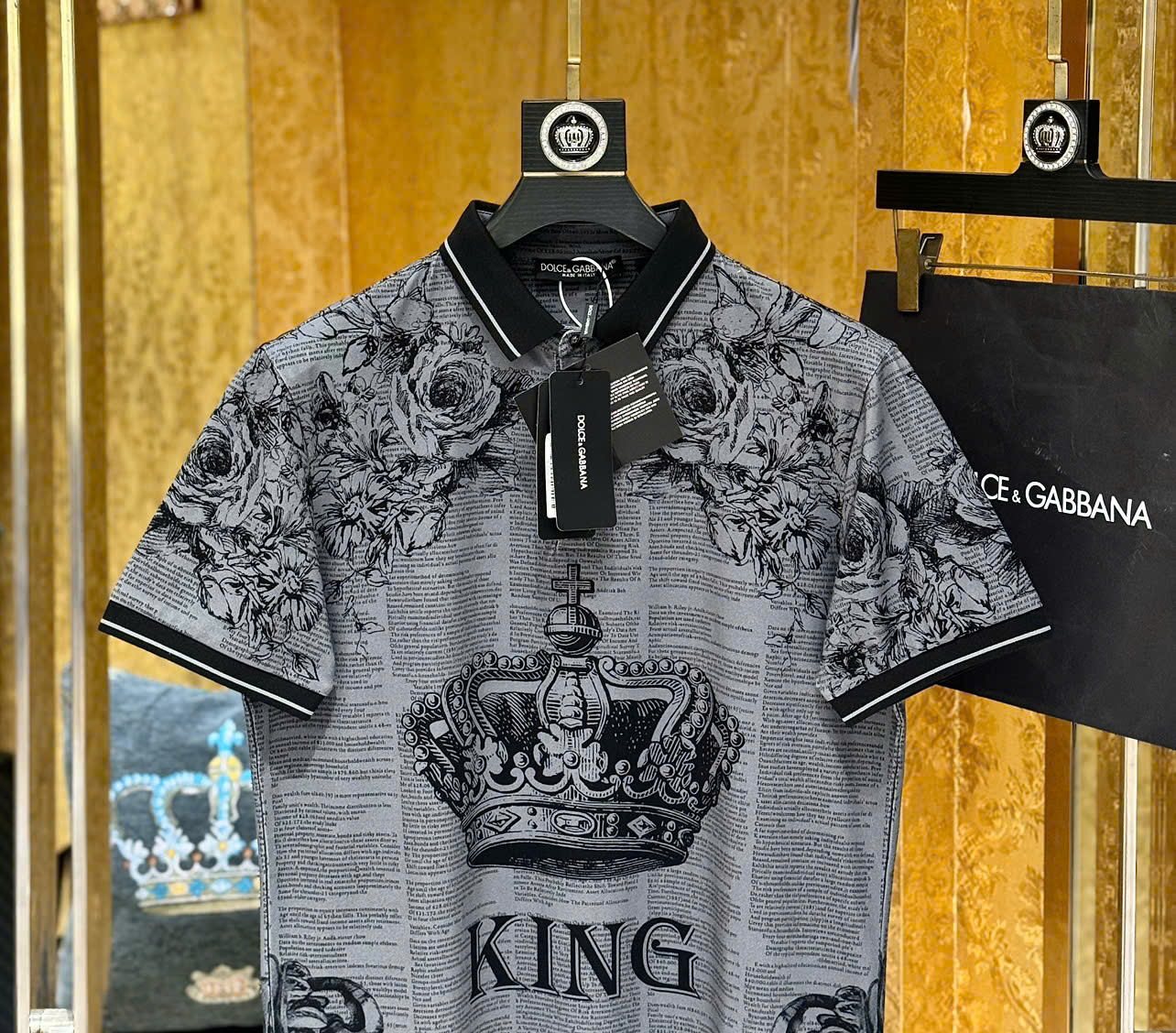 Áo polo Dolce Gabbana DG họa tiết vương miện King Like Auth 1-1 on web CD