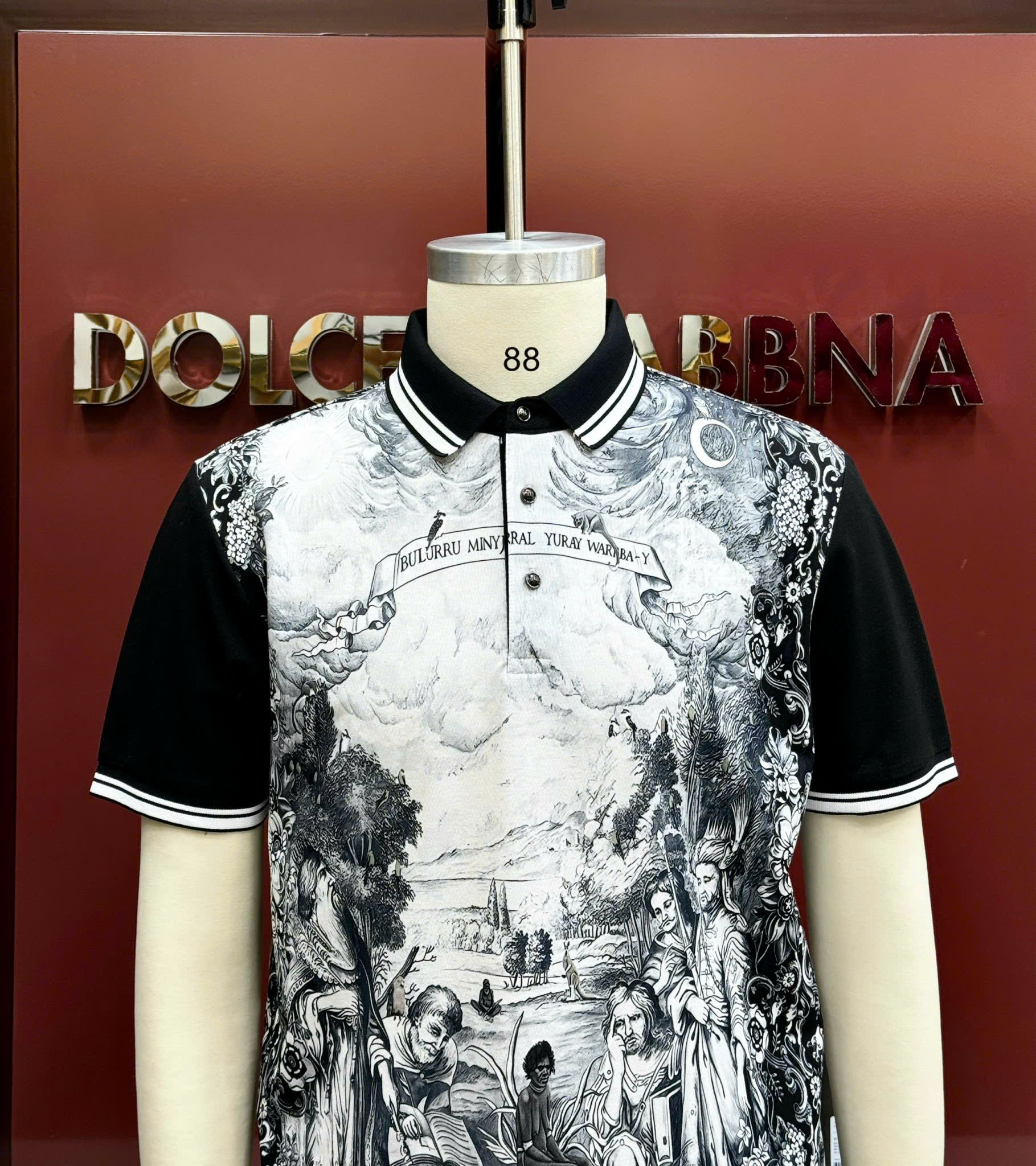 Áo polo Dolce Gabbana DG họa tiết 3D Đen Trắng Like Auth 1-1 on web CD