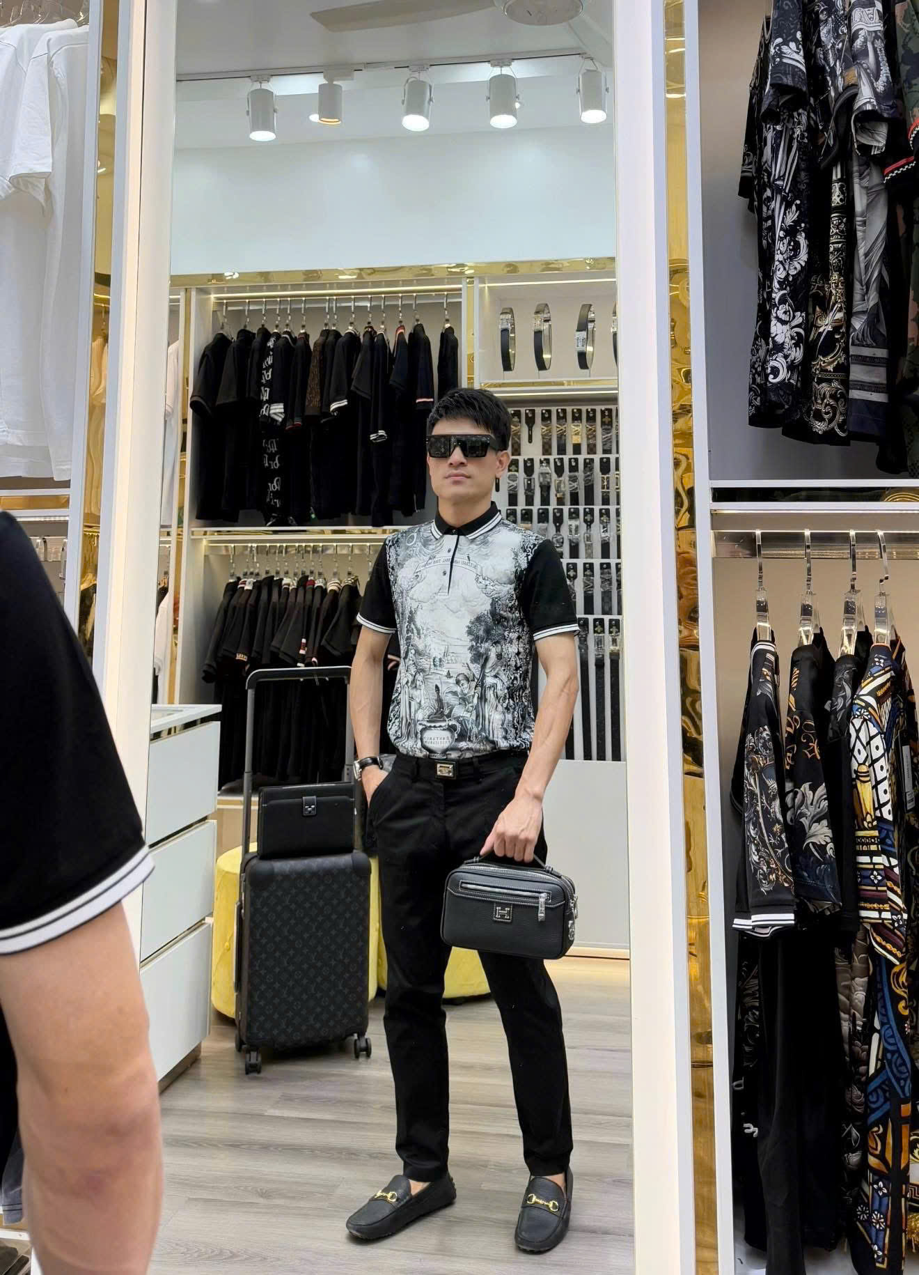 Áo polo Dolce Gabbana DG họa tiết 3D Đen Trắng Like Auth 1-1 on web CD