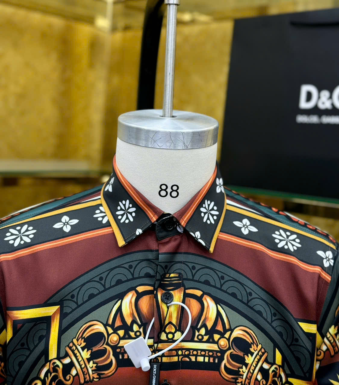 Áo sơ mi dài tay Dolce Gabbana DG họa tiết sư tử phối màu full Like Auth on web CD
