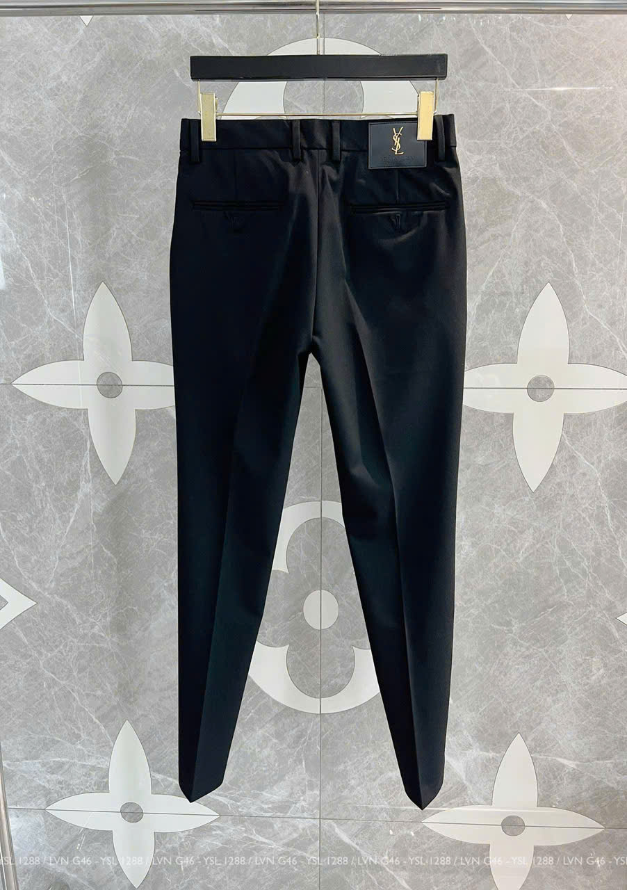 Quần Tây, Âu Saint Laurent Đen trơn logo YSL Like Auth on web LK