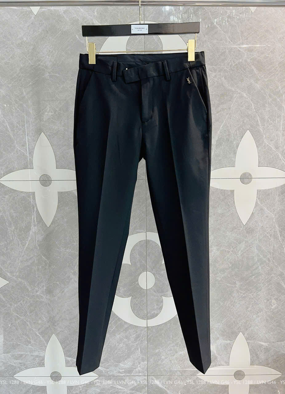 Quần Tây, Âu Saint Laurent Đen trơn logo YSL Like Auth on web LK