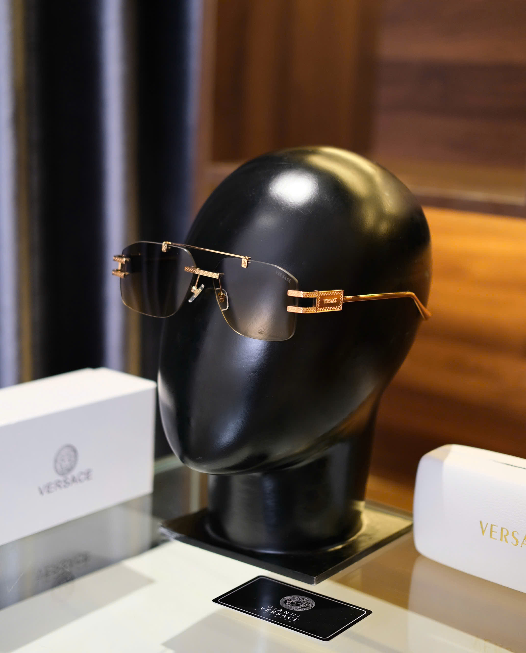 Kính mắt thời trang Versace VS loang màu không viền gọng kim loại Like Auth on web fullbox DDT