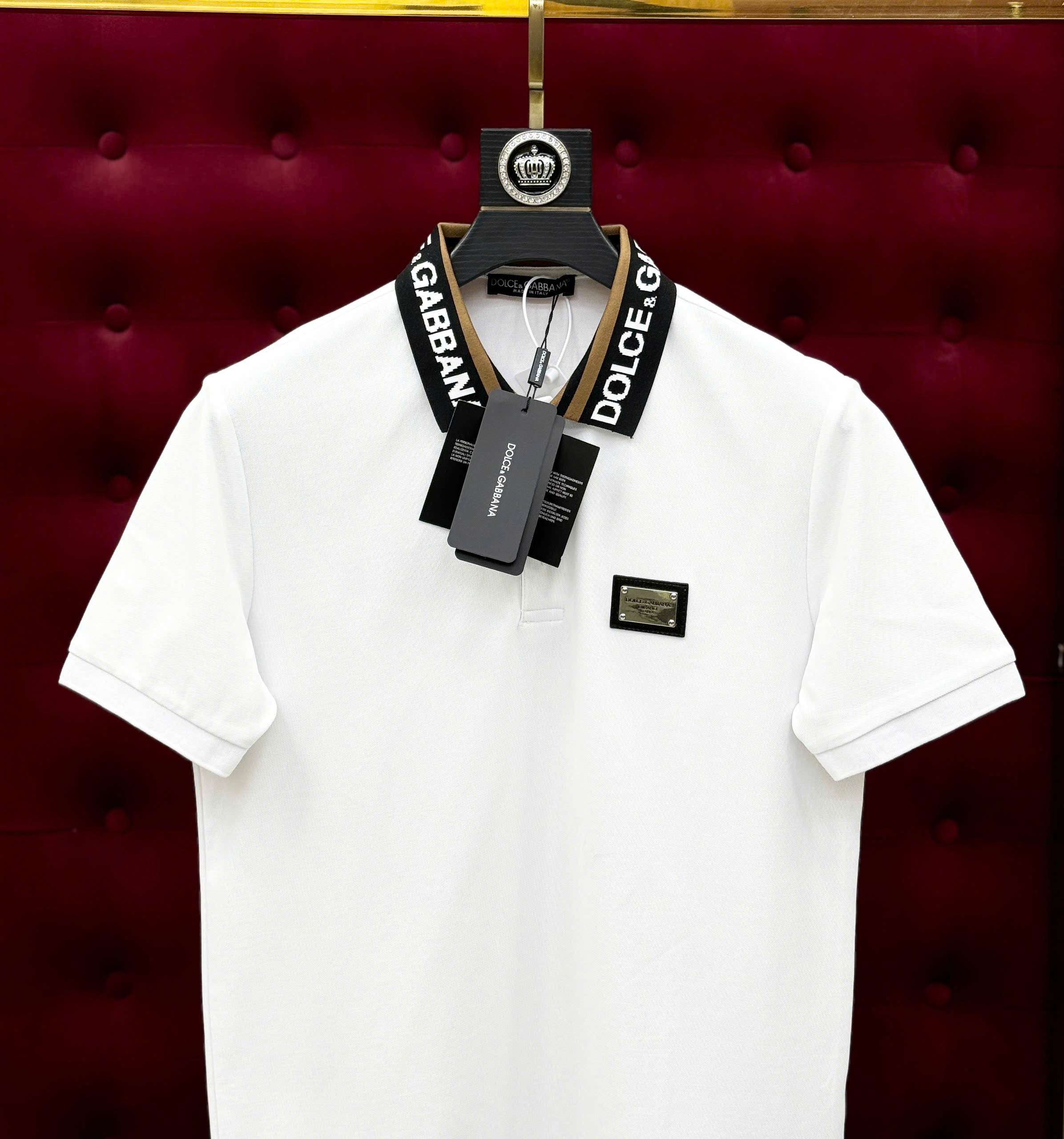 Áo polo Dolce Gabbana DG logo chữ phối màu cổ Like Auth 1-1 on web MK