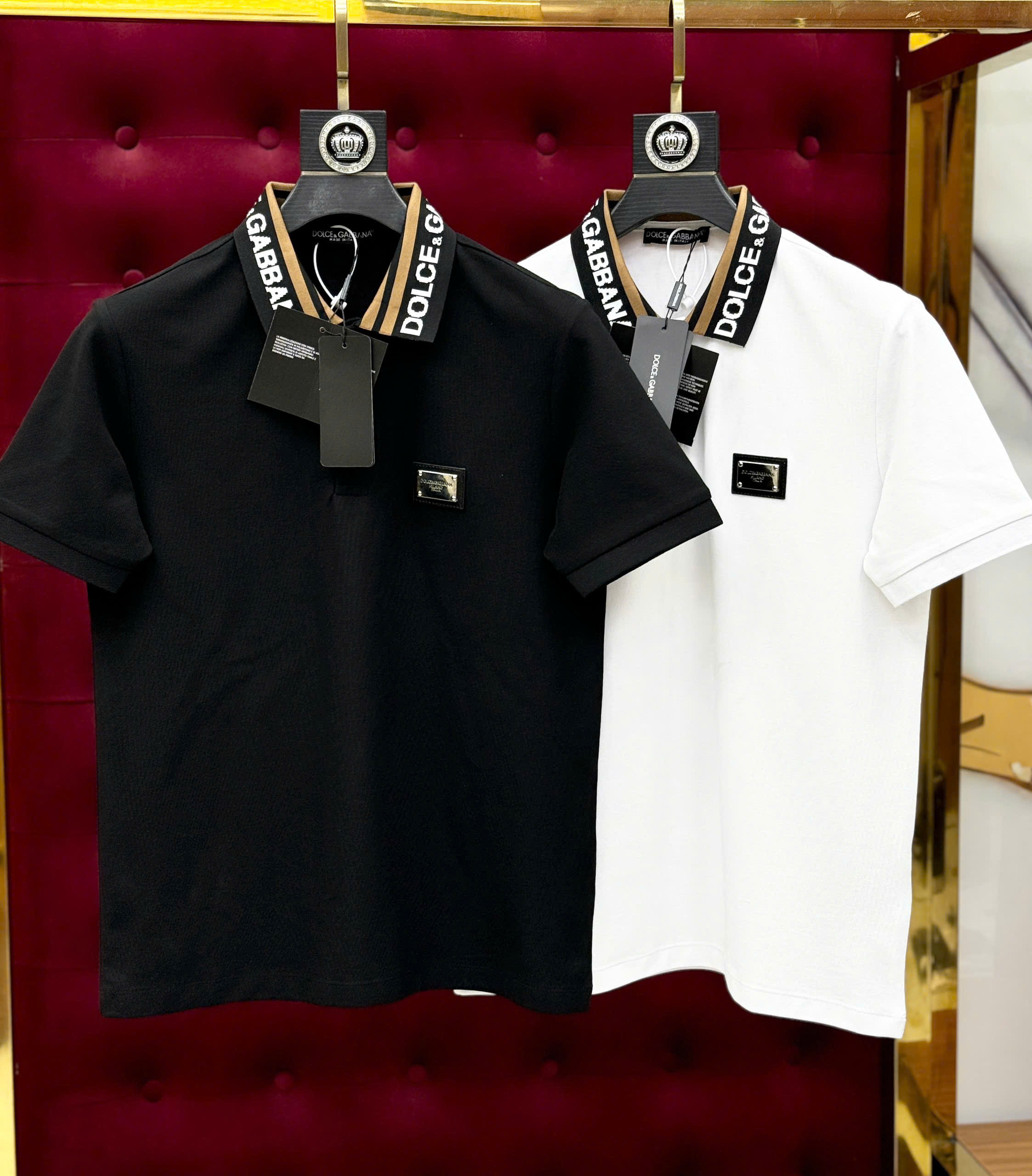 Áo polo Dolce Gabbana DG logo chữ phối màu cổ Like Auth 1-1 on web MK