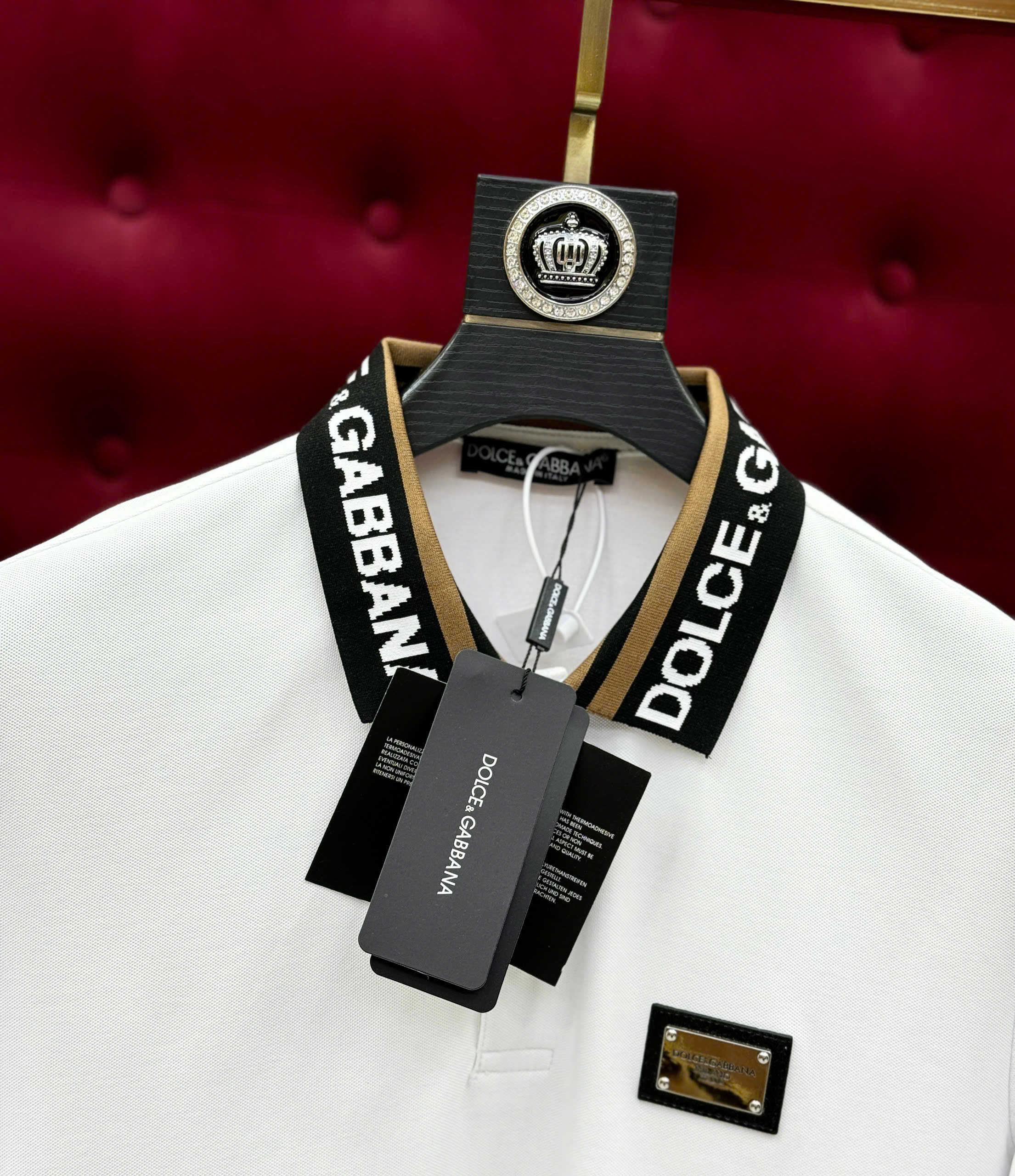Áo polo Dolce Gabbana DG logo chữ phối màu cổ Like Auth 1-1 on web MK