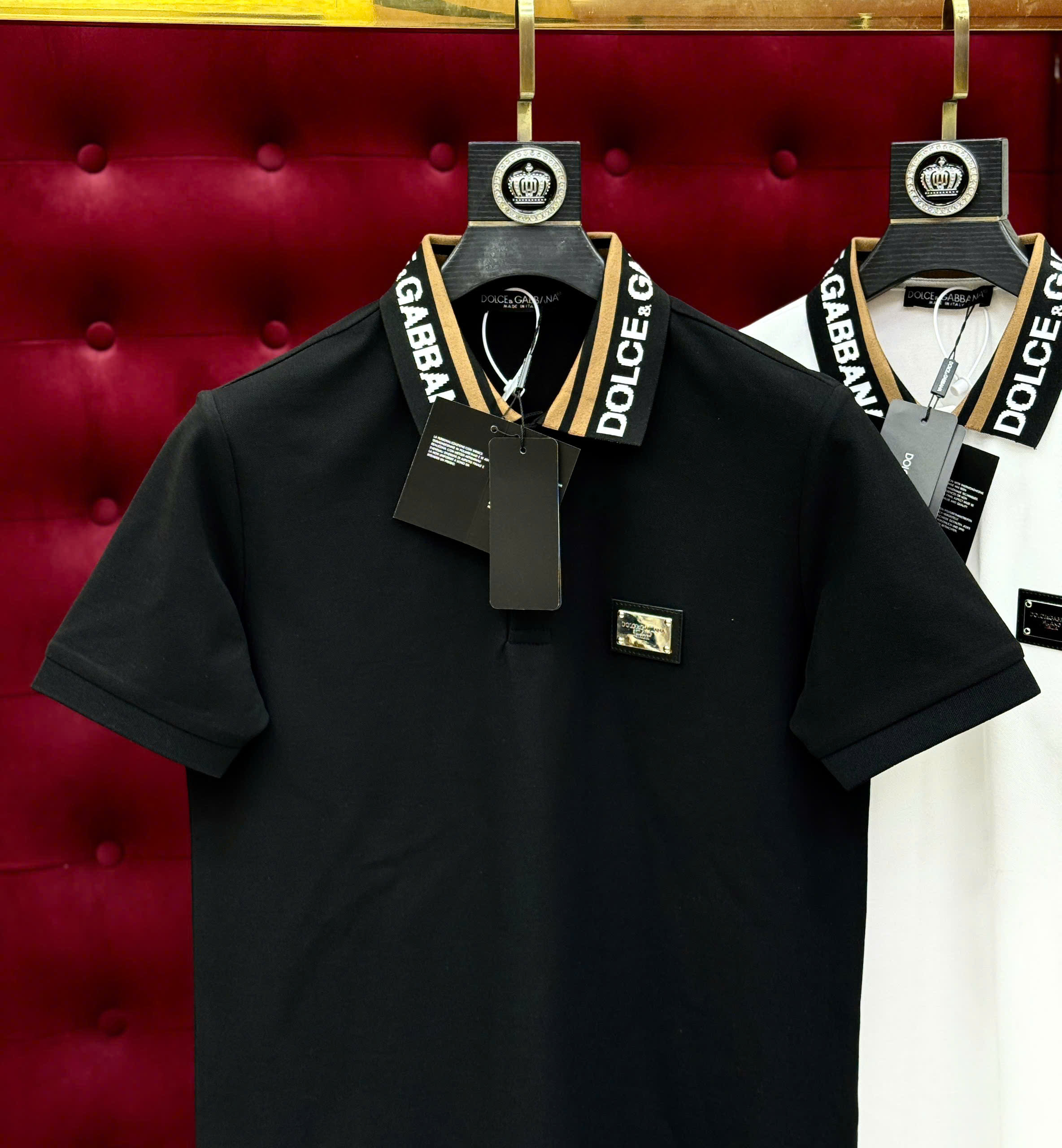 Áo polo Dolce Gabbana DG logo chữ phối màu cổ Like Auth 1-1 on web MK