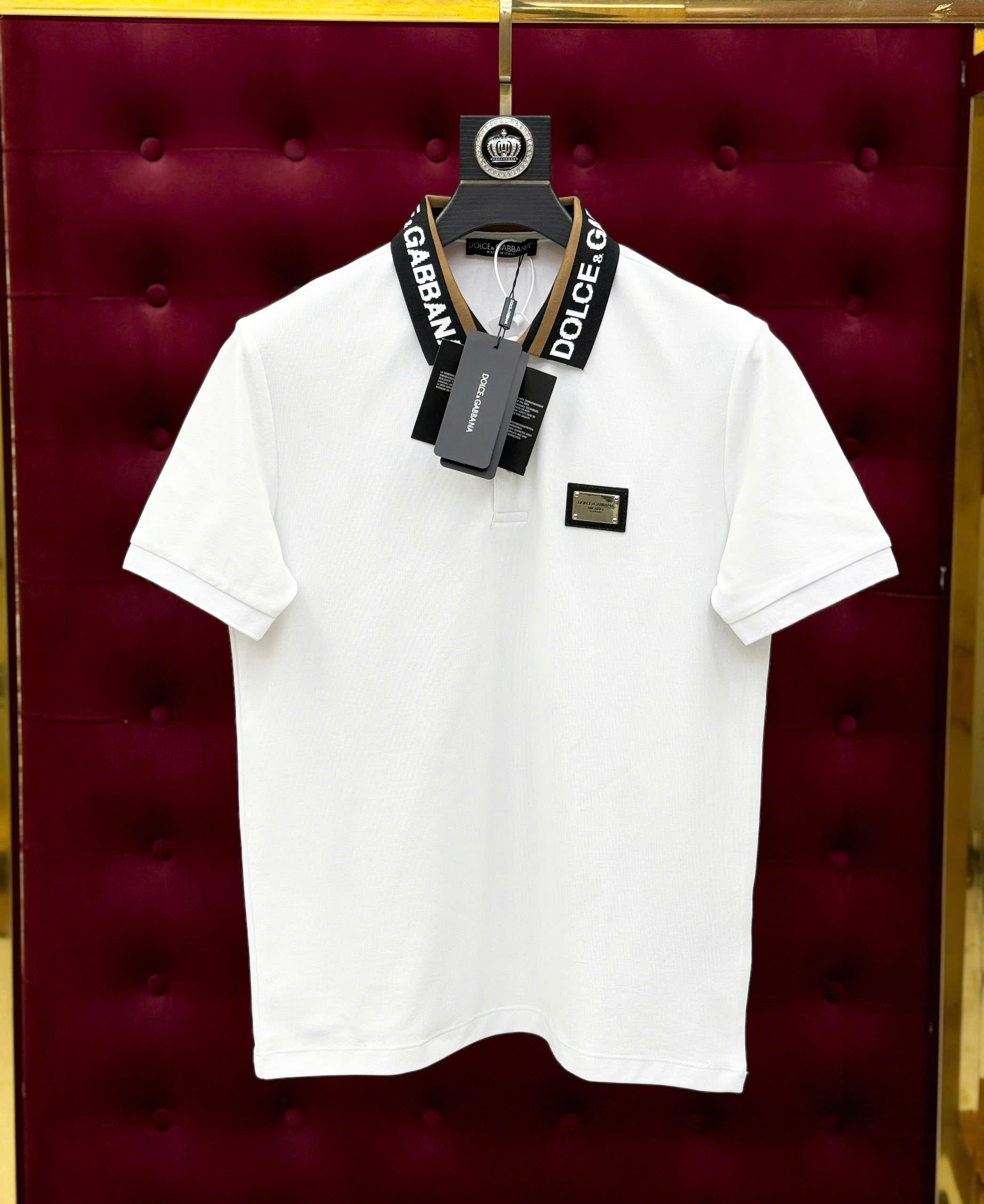 Áo polo Dolce Gabbana DG logo chữ phối màu cổ Like Auth 1-1 on web MK