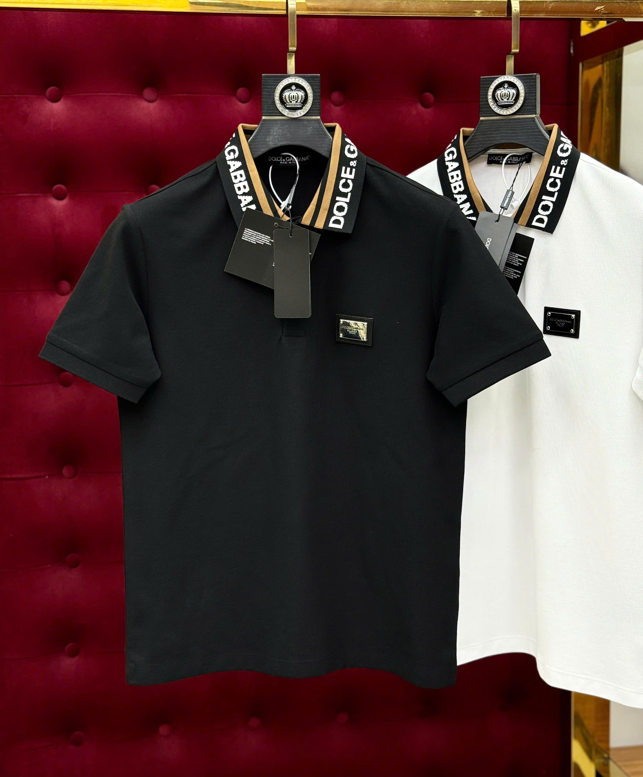 Áo polo Dolce Gabbana DG logo chữ phối màu cổ Like Auth 1-1 on web MK