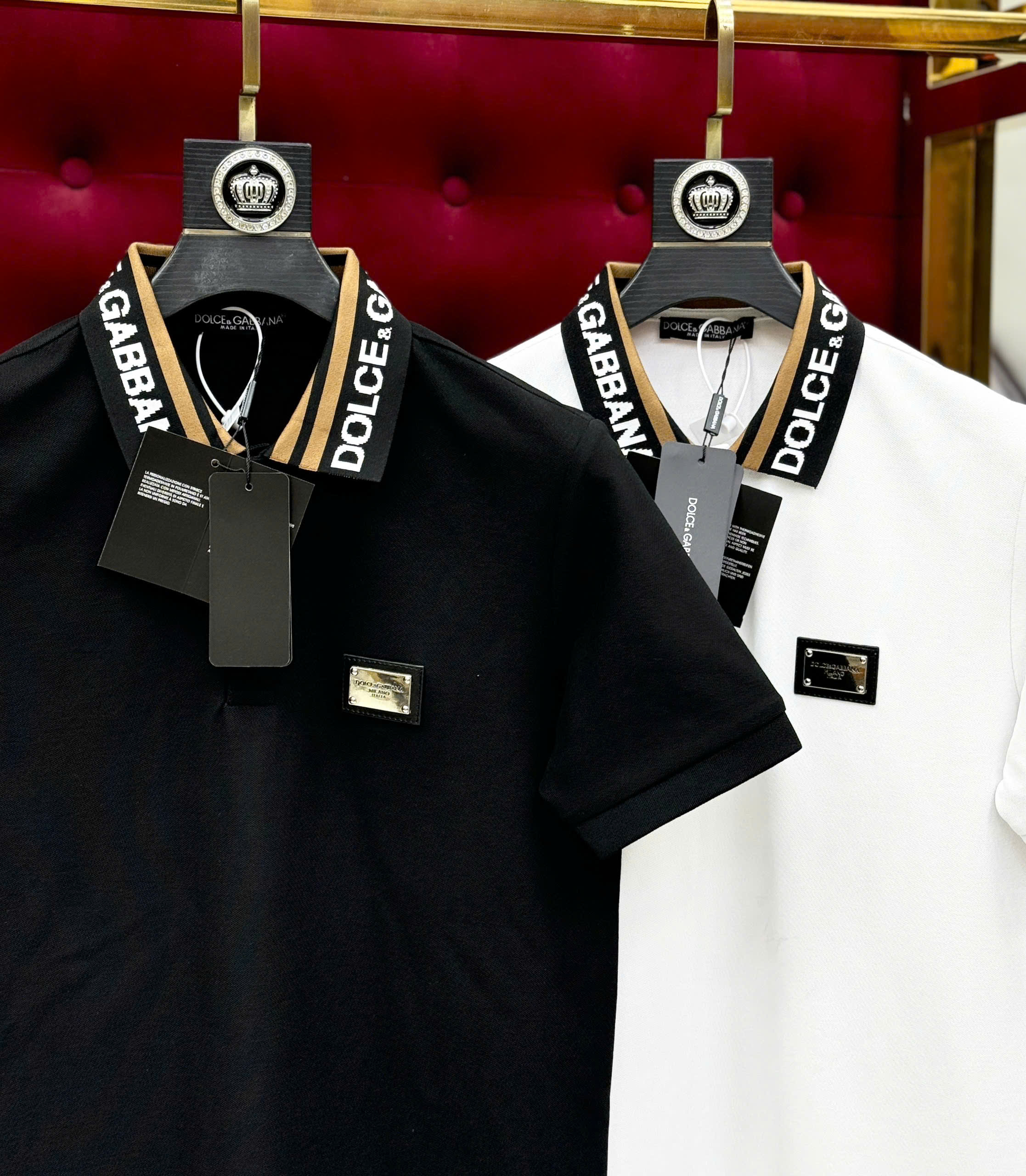 Áo polo Dolce Gabbana DG logo chữ phối màu cổ Like Auth 1-1 on web MK