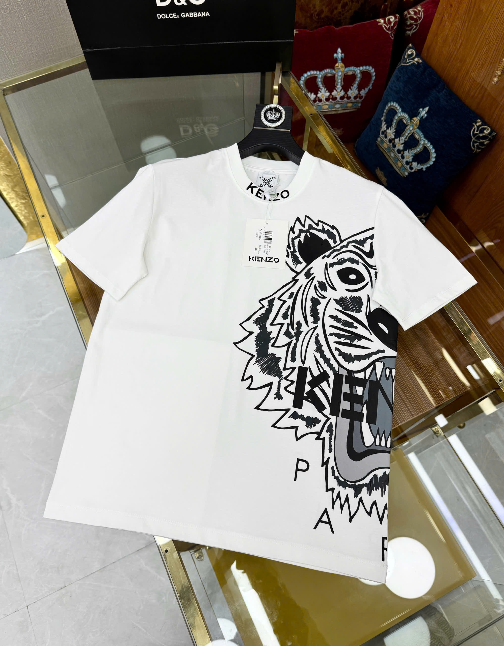 Áo phông T-shirt Kenzo KZ họa tiết logo mặt Hổ nửa trước sau Like Auth on web MK