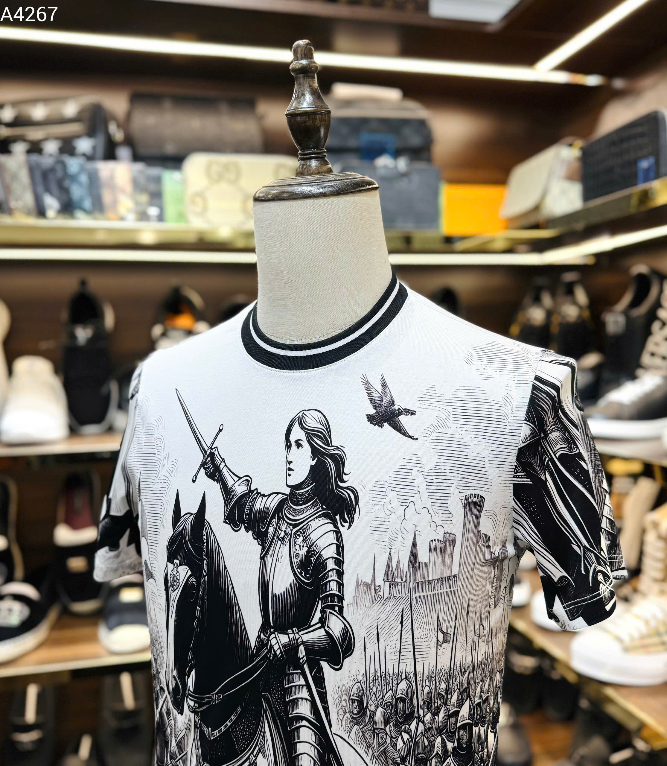Áo phông T-shirt Dolce Gabbana DG họa tiết nữ chiến binh Like Auth on web MK