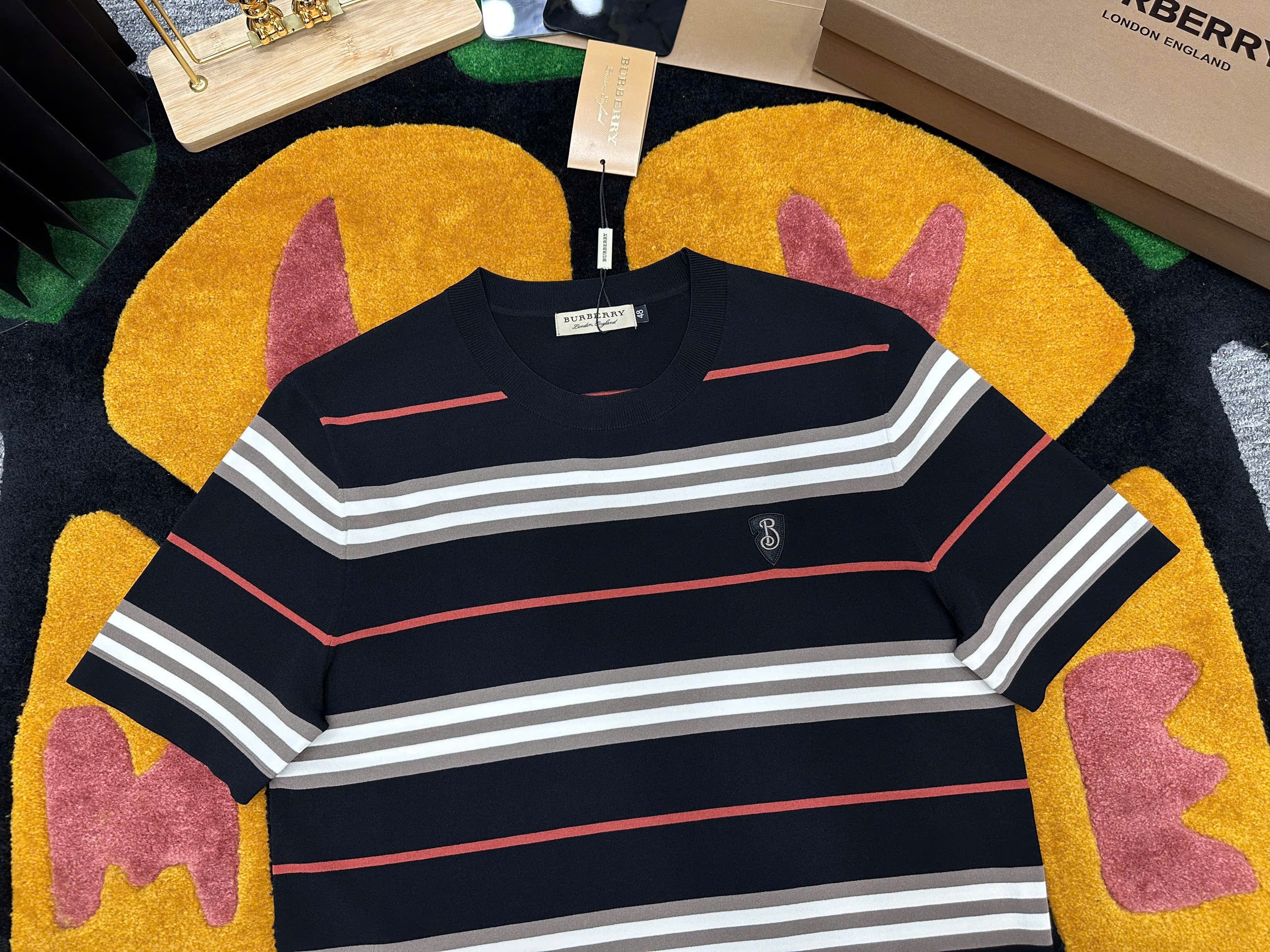 Áo phông T-shirt Burberry BBR kẻ sọc ngang Like Auth on web MK