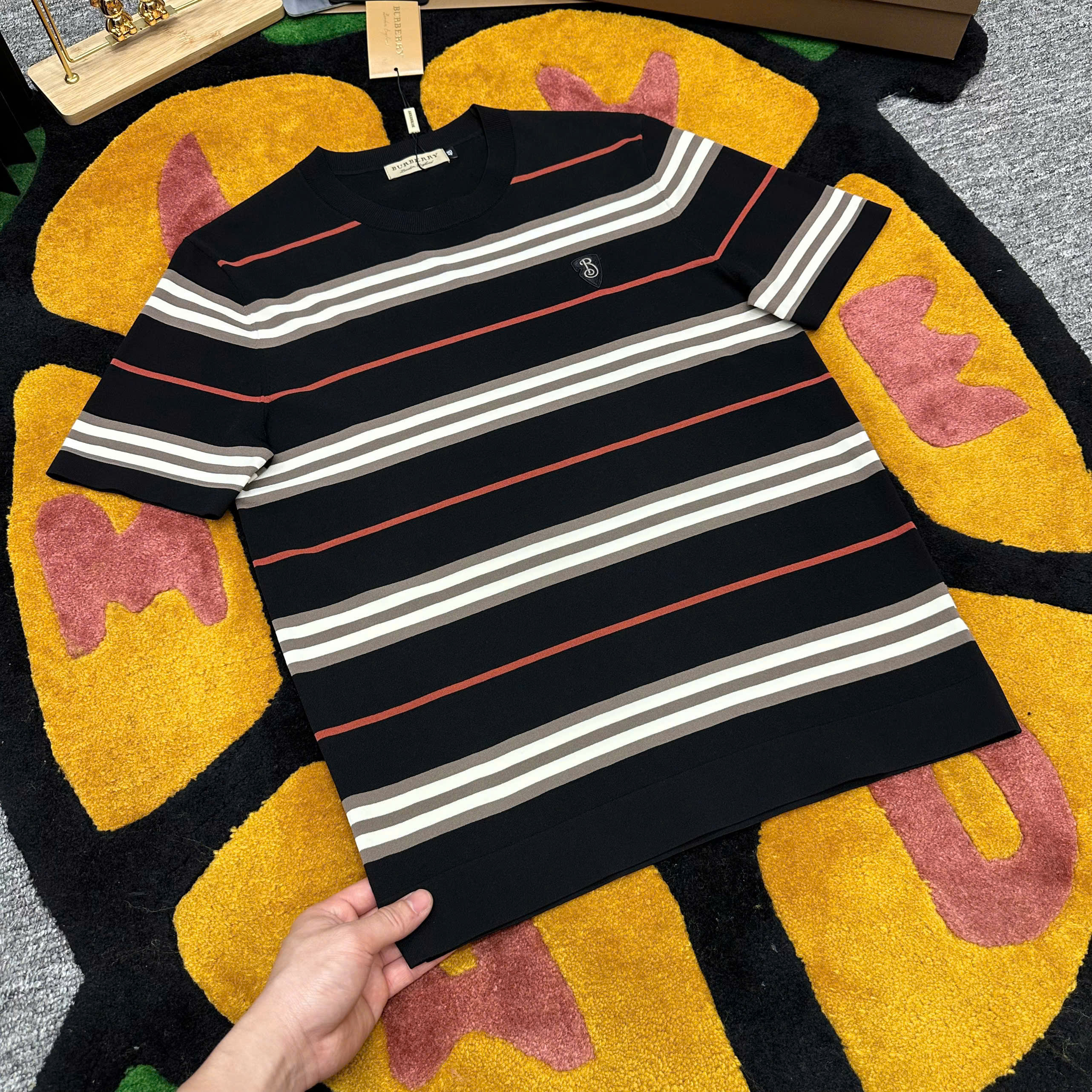 Áo phông T-shirt Burberry BBR kẻ sọc ngang Like Auth on web MK