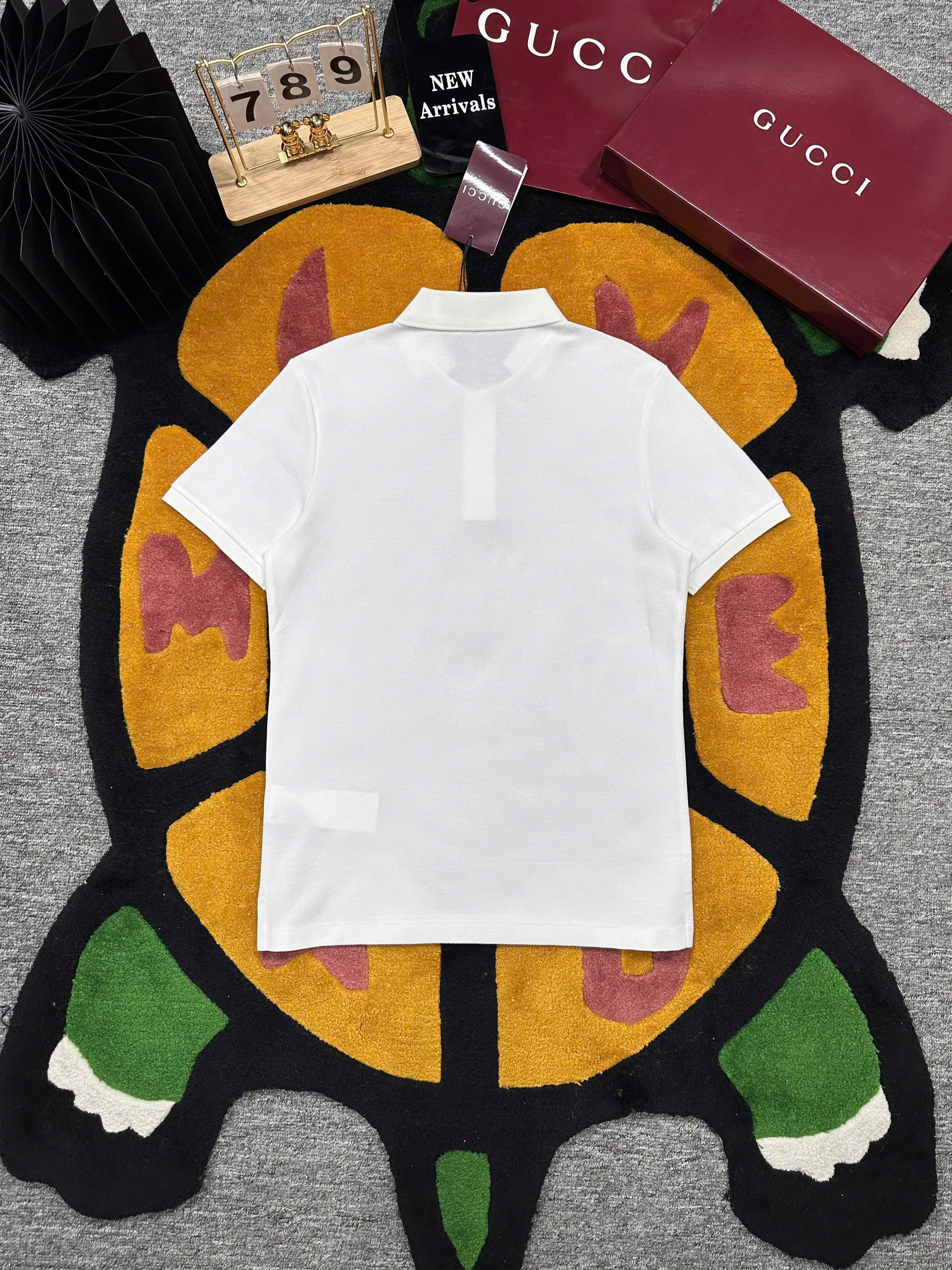 Áo polo Gucci GC trơn phối kẻ sọc Xanh Đỏ cổ Like Auth 1-1 on web MK