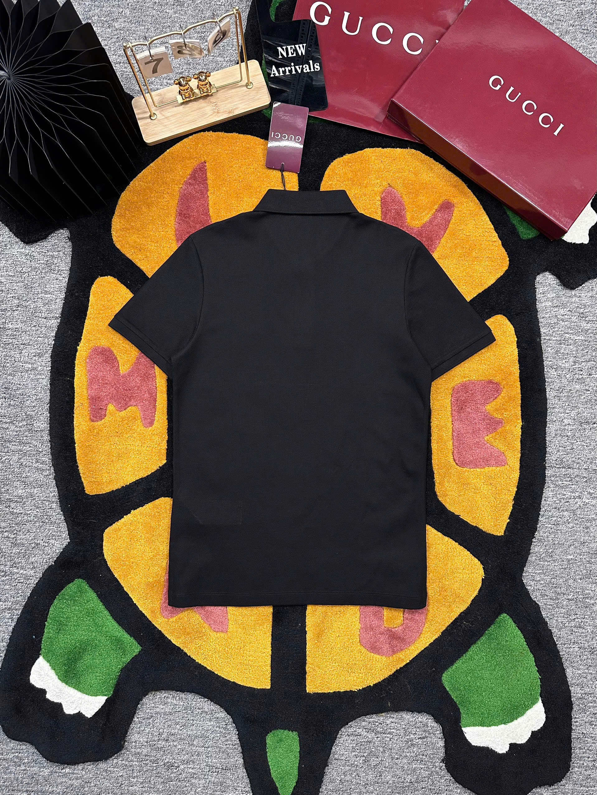 Áo polo Gucci GC trơn phối kẻ sọc Xanh Đỏ cổ Like Auth 1-1 on web MK