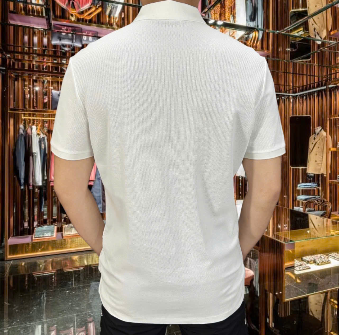 Áo polo Gucci GC trơn phối kẻ sọc Xanh Đỏ cổ Like Auth 1-1 on web MK