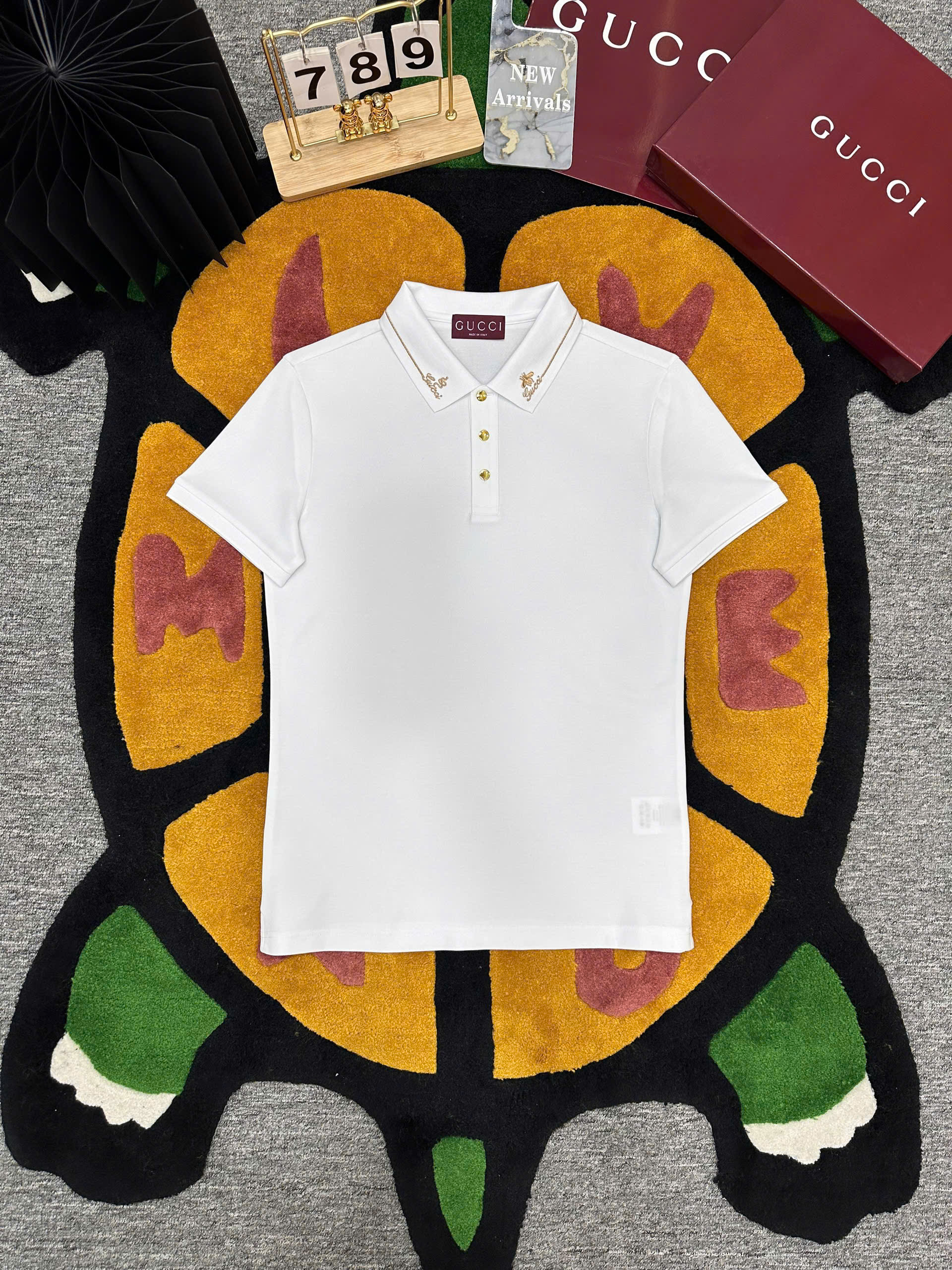 Áo polo Gucci GC logo Ong Rắn thêu cổ Like Auth 1-1 on web MK