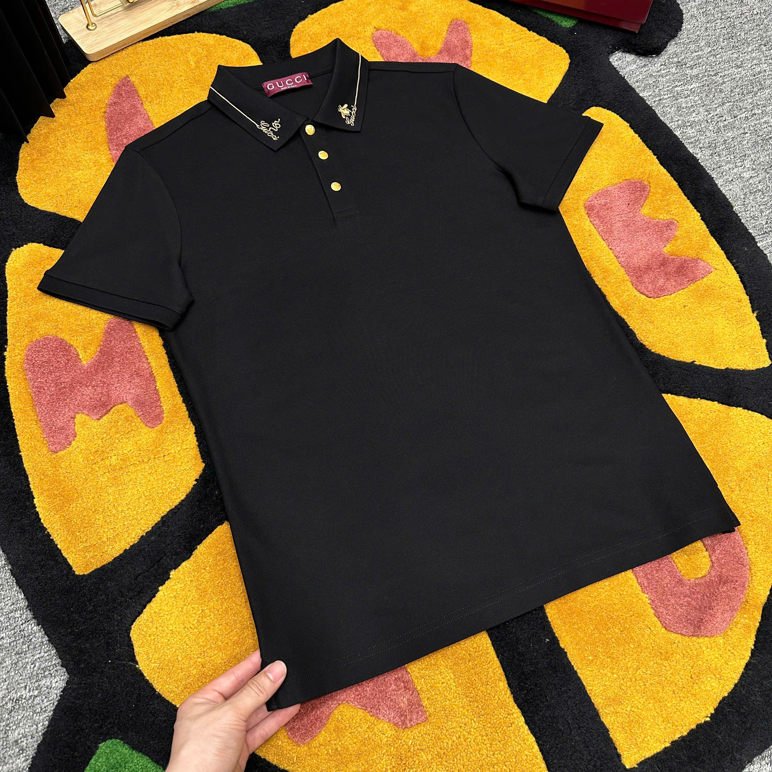 Áo polo Gucci GC logo Ong Rắn thêu cổ Like Auth 1-1 on web MK