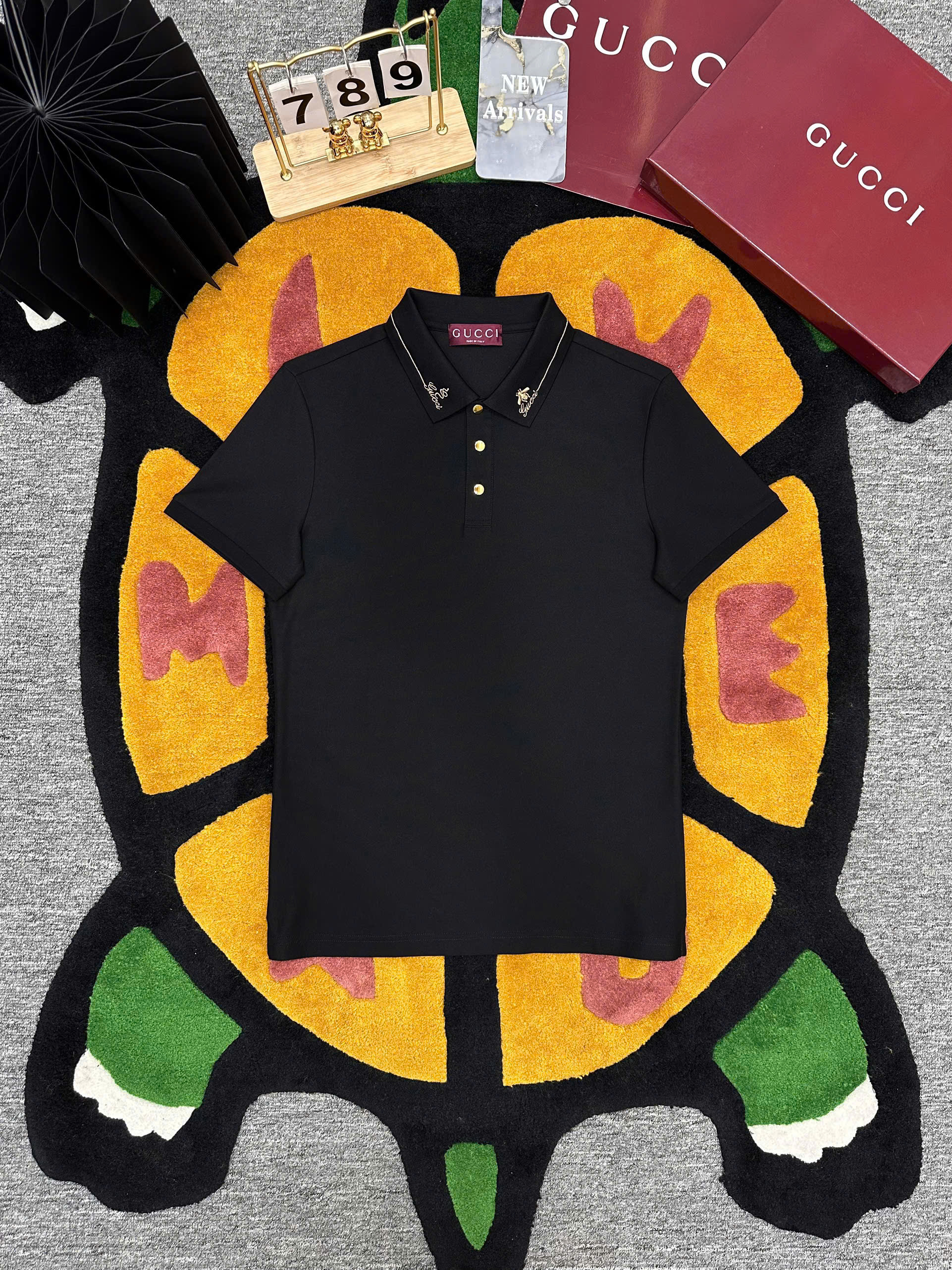 Áo polo Gucci GC logo Ong Rắn thêu cổ Like Auth 1-1 on web MK