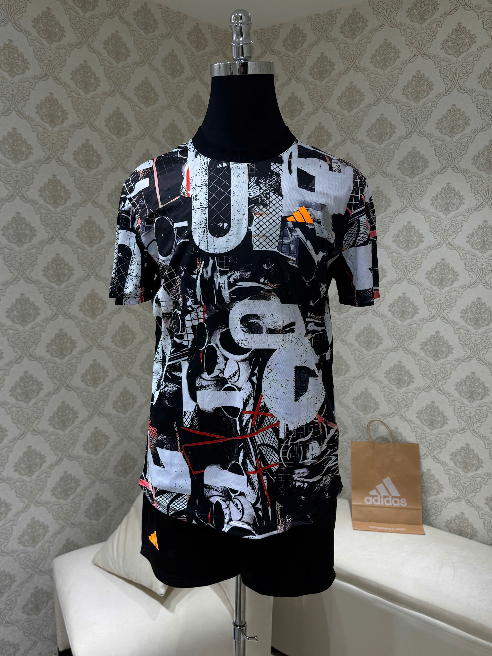 Bộ, Set hè Adidas A họa tiết chữ loang màu Like Auth on web NV