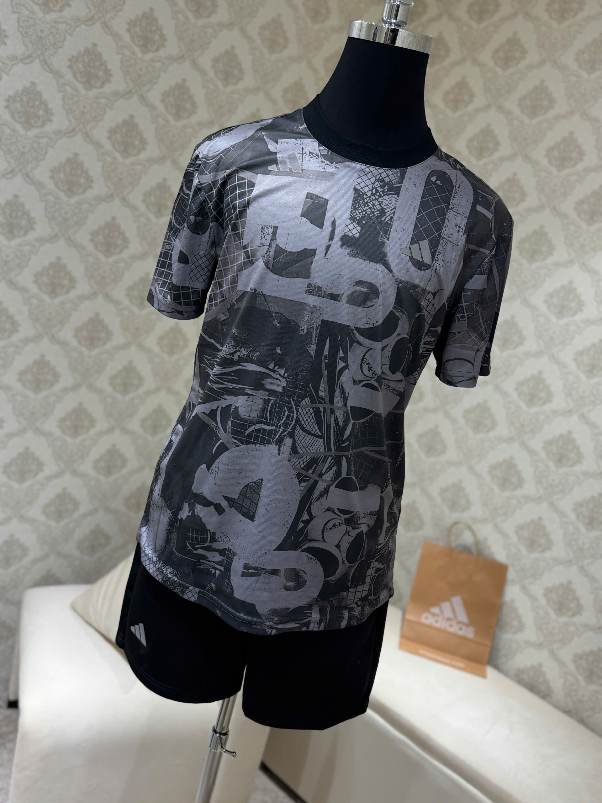 Bộ, Set hè Adidas A họa tiết chữ loang màu Like Auth on web NV