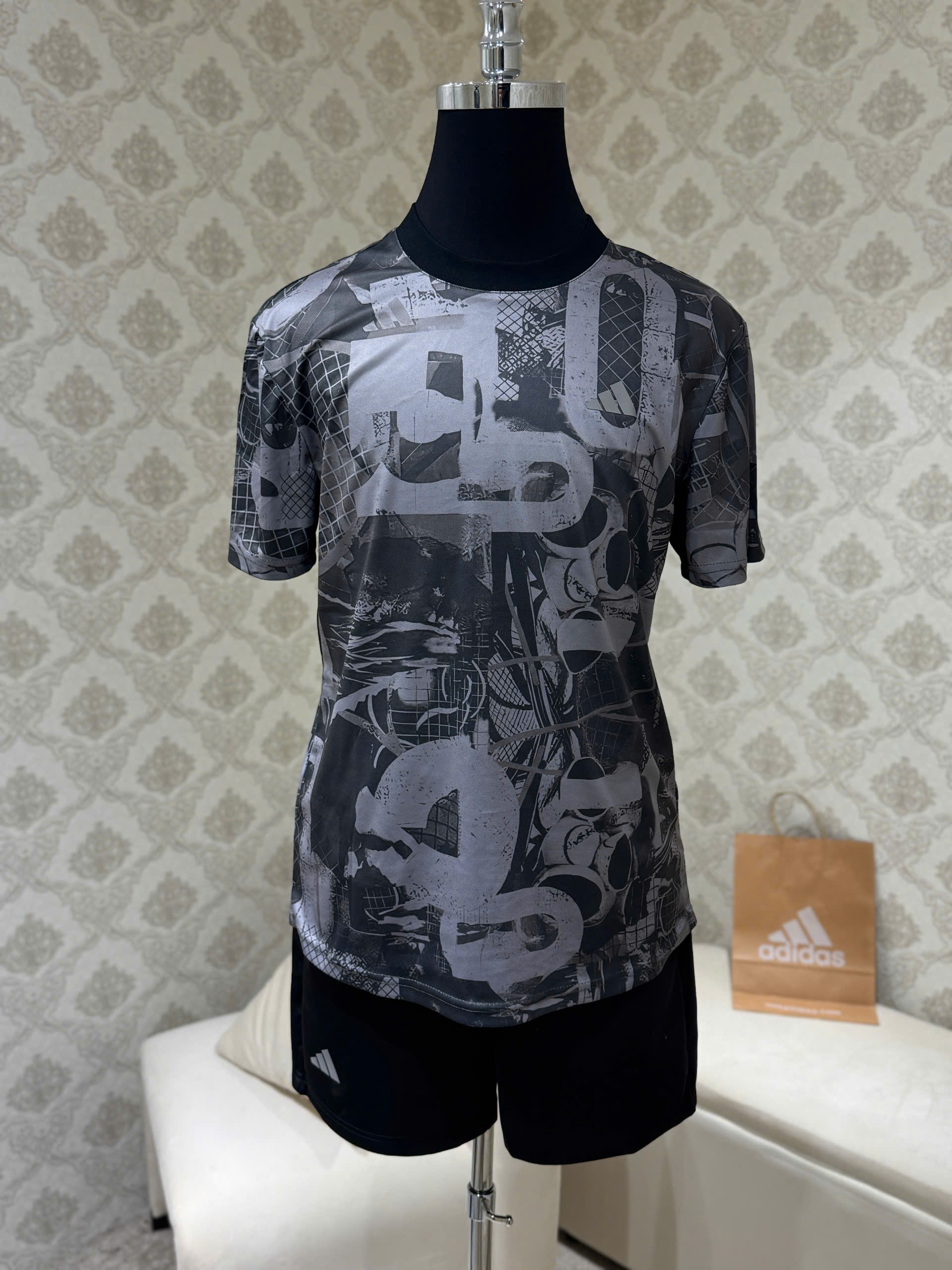 Bộ, Set hè Adidas A họa tiết chữ loang màu Like Auth on web NV