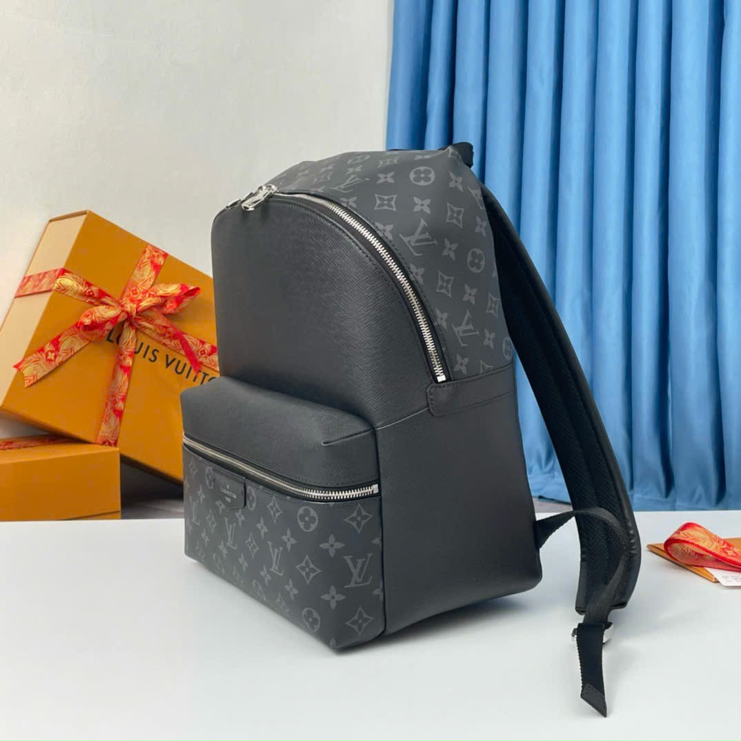 Balo thời trang Louis Vuitton LV Đen trơn phối hoa vân size 38x20x29cm Like Auth on web fullbox bill thẻ PLD