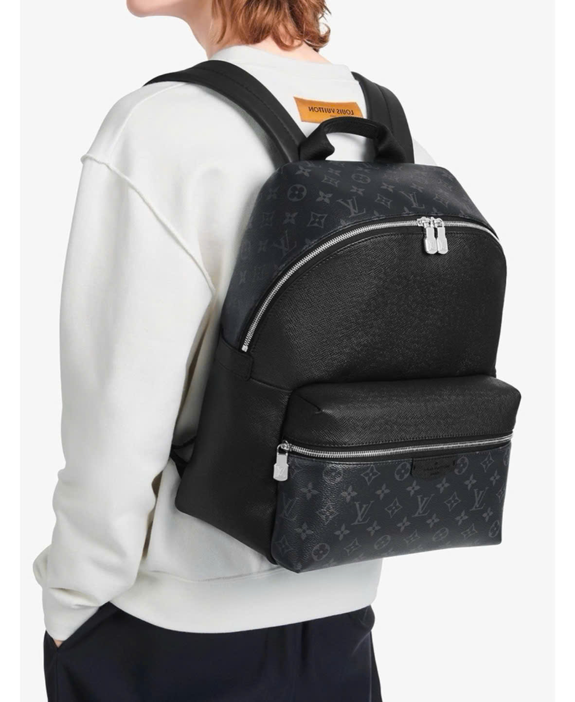 Balo thời trang Louis Vuitton LV Đen trơn phối hoa vân size 38x20x29cm Like Auth on web fullbox bill thẻ PLD