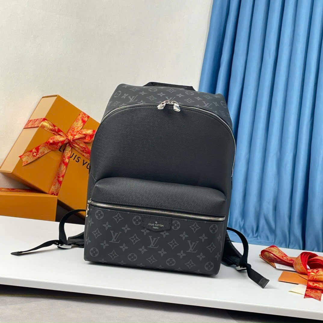 Balo thời trang Louis Vuitton LV Đen trơn phối hoa vân size 38x20x29cm Like Auth on web fullbox bill thẻ PLD