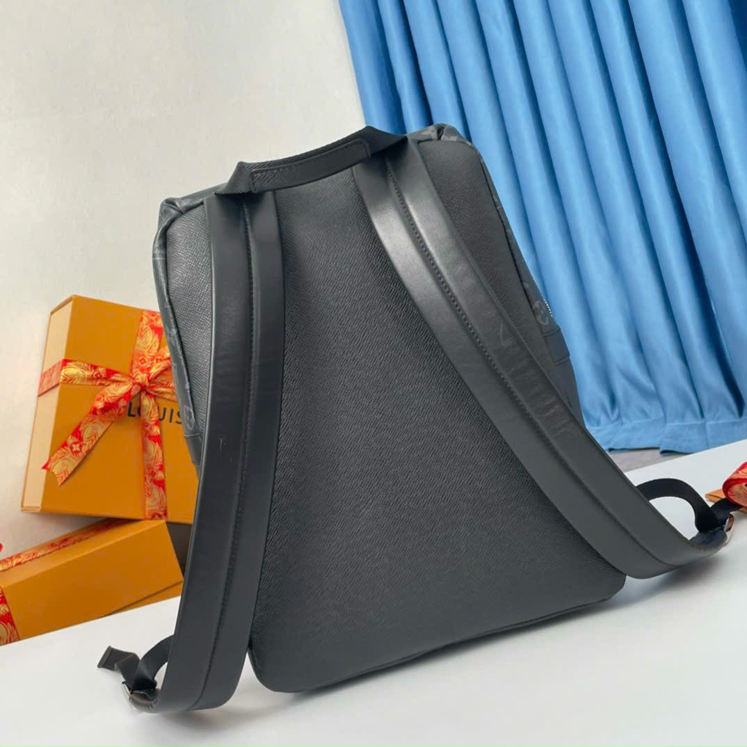 Balo thời trang Louis Vuitton LV Đen trơn phối hoa vân size 38x20x29cm Like Auth on web fullbox bill thẻ PLD