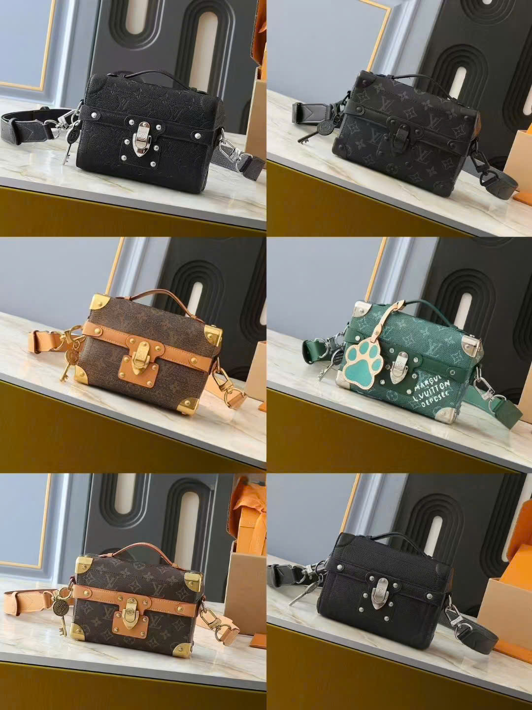 Túi vuông đeo chéo Louis Vuitton LV họa tiết viền sắt các mẫu size 19x15x7cm LA on web fullbox bill thẻ PLD