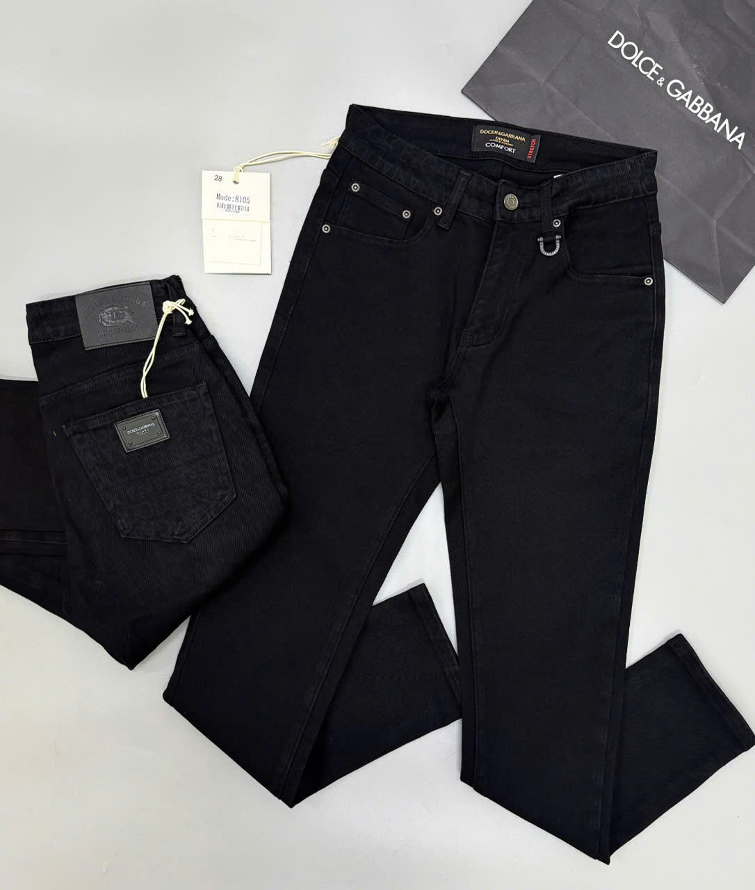 Quần Jean Dolce Gabbana DG Đen họa tiết logo chữ cạp túi sau Like Auth on web CD