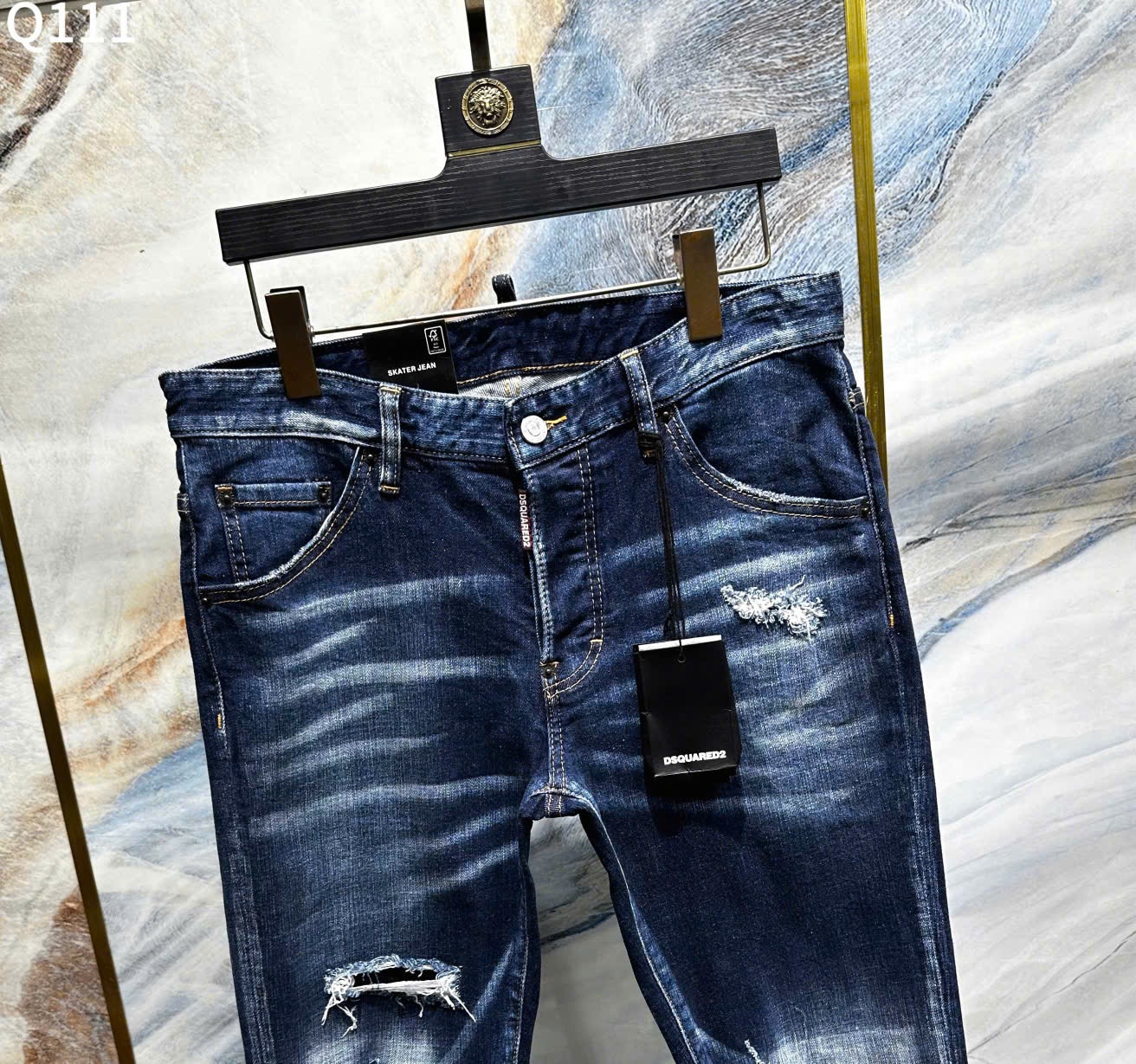 Quần Jean Dsquared2 DSQ2 Xanh bạc rách mài Like Auth on web LK