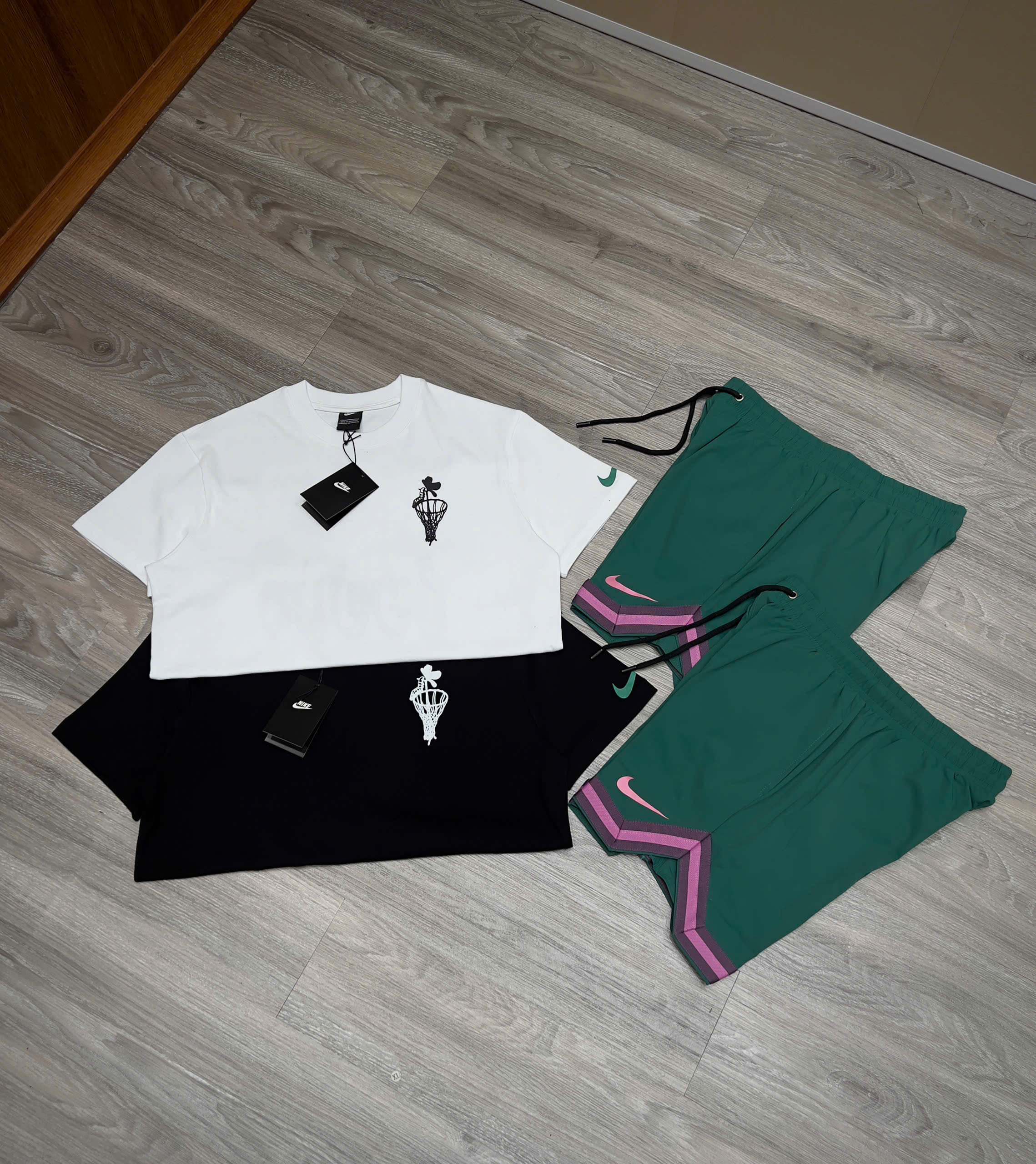 Bộ, Set hè Nike NK phối màu quần Xanh lá Like Auth on web NV