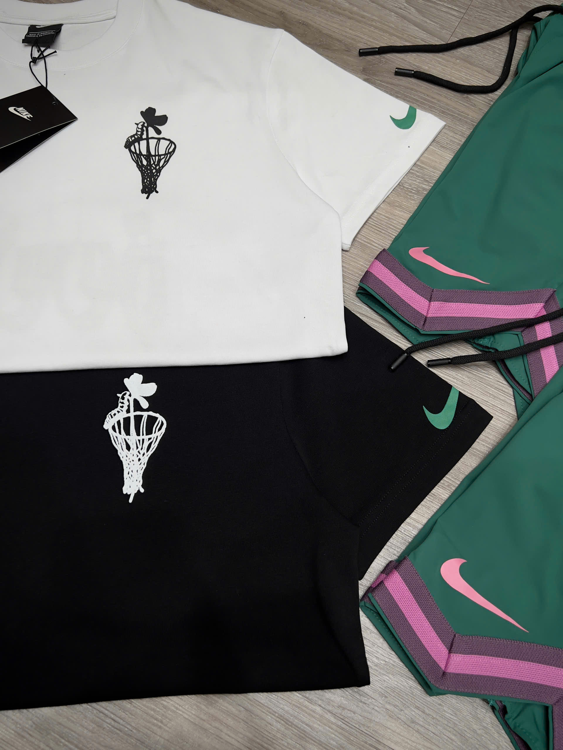 Bộ, Set hè Nike NK phối màu quần Xanh lá Like Auth on web NV