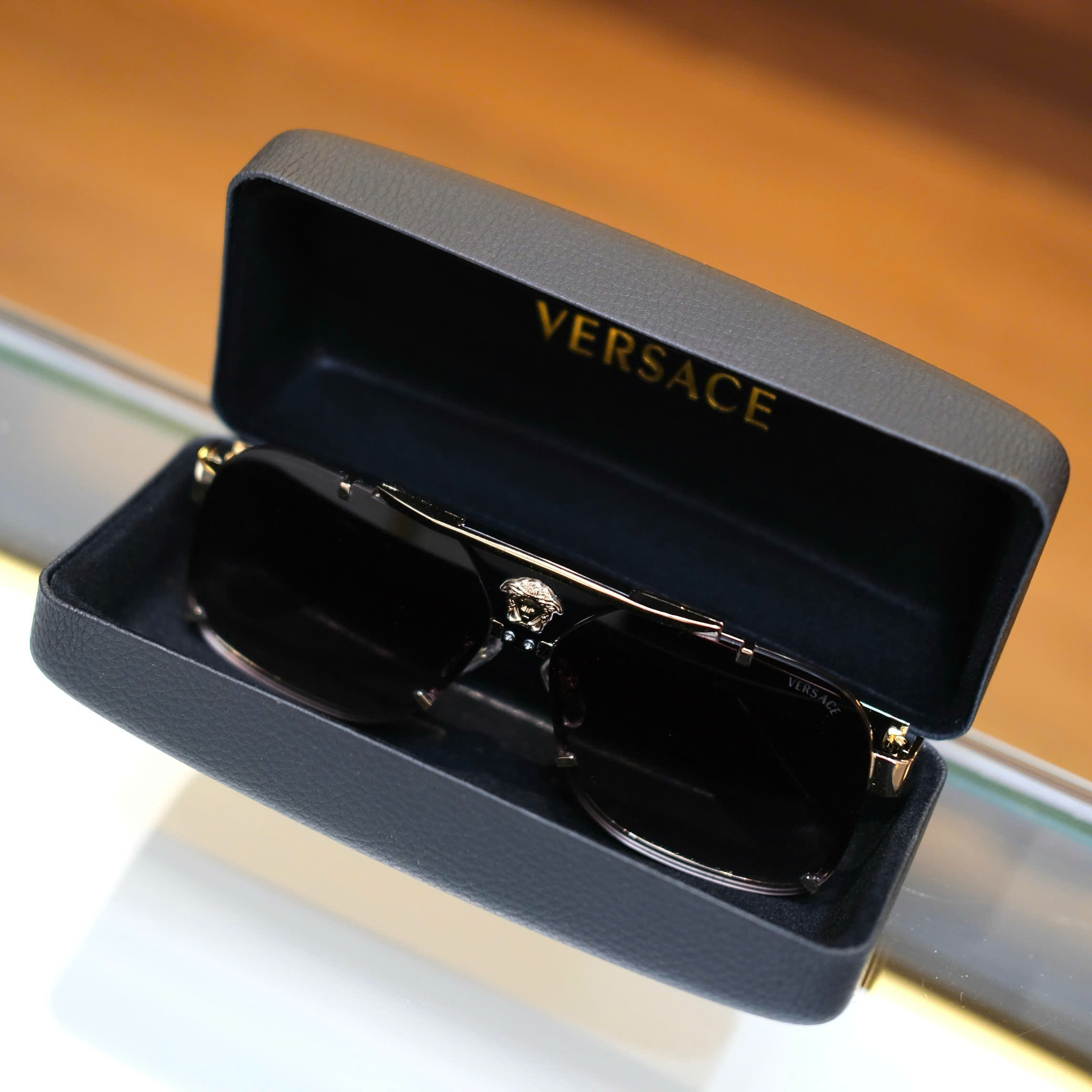 Kính mắt thời trang Versace VS Đen họa tiết logo mặt Medusa gọng Like Auth on web fullbox DDT