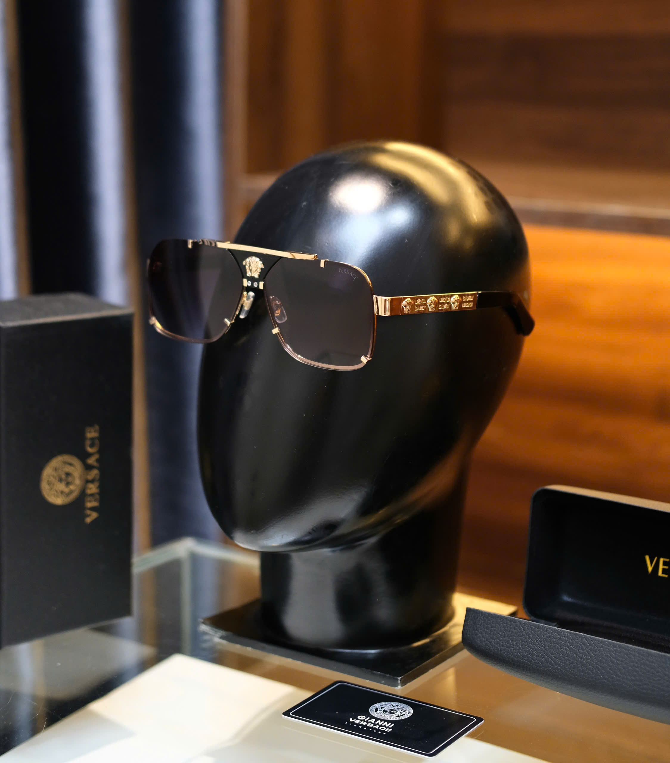 Kính mắt thời trang Versace VS Đen họa tiết logo mặt Medusa gọng Like Auth on web fullbox DDT