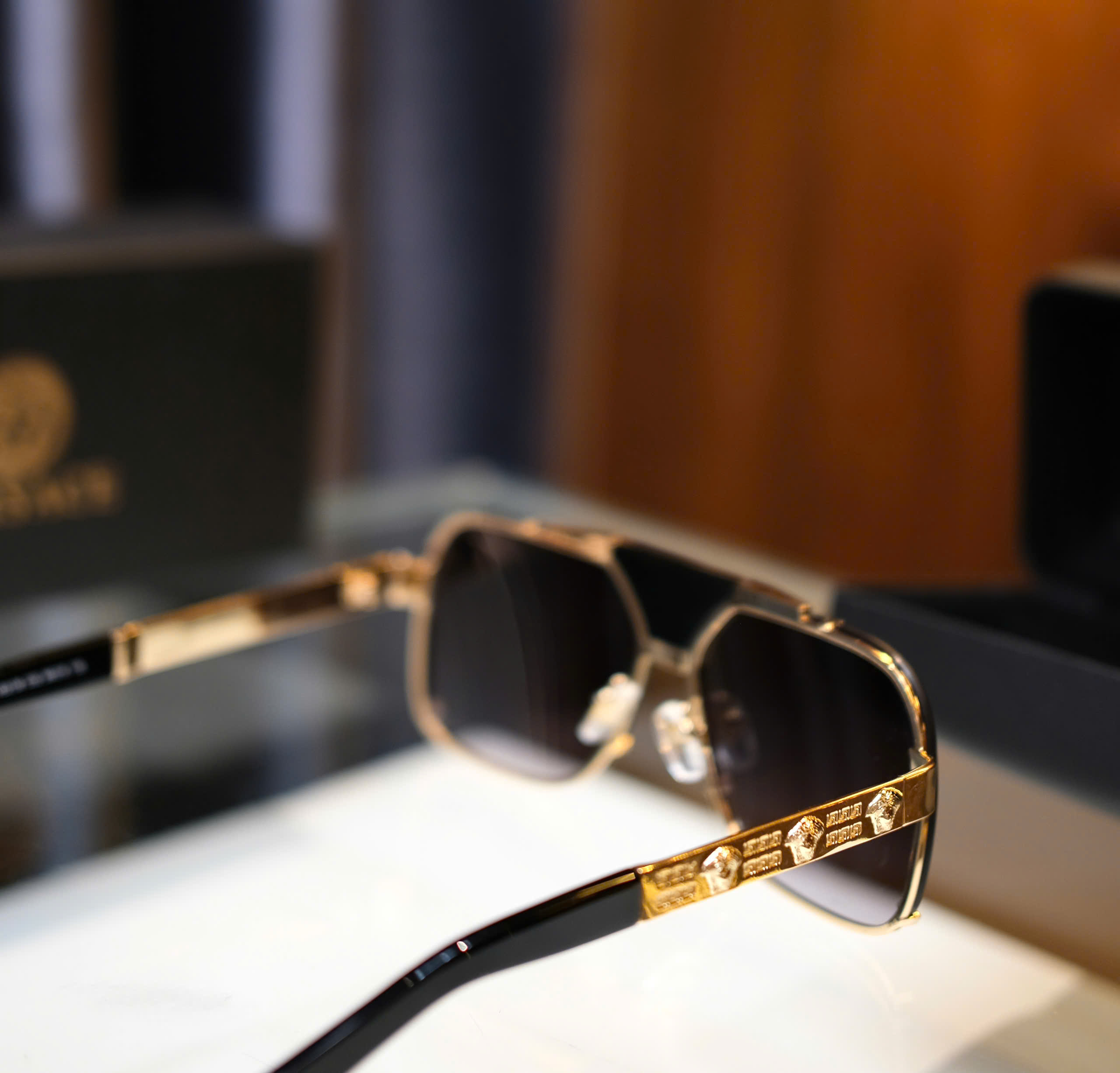 Kính mắt thời trang Versace VS Đen họa tiết logo mặt Medusa gọng Like Auth on web fullbox DDT